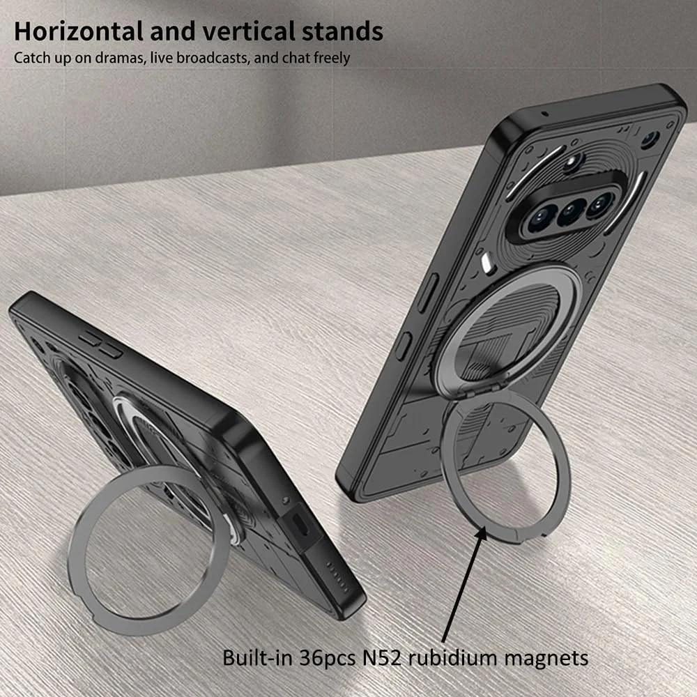 کاور مغناطیسی سازگار با ناتینگ فون 3A، دارای مکش مغناطیسی داخلی و پایه انگشتی، مقاوم در برابر ضربه و سقوط برای ناتینگ فون (3a) (خاکستری)
