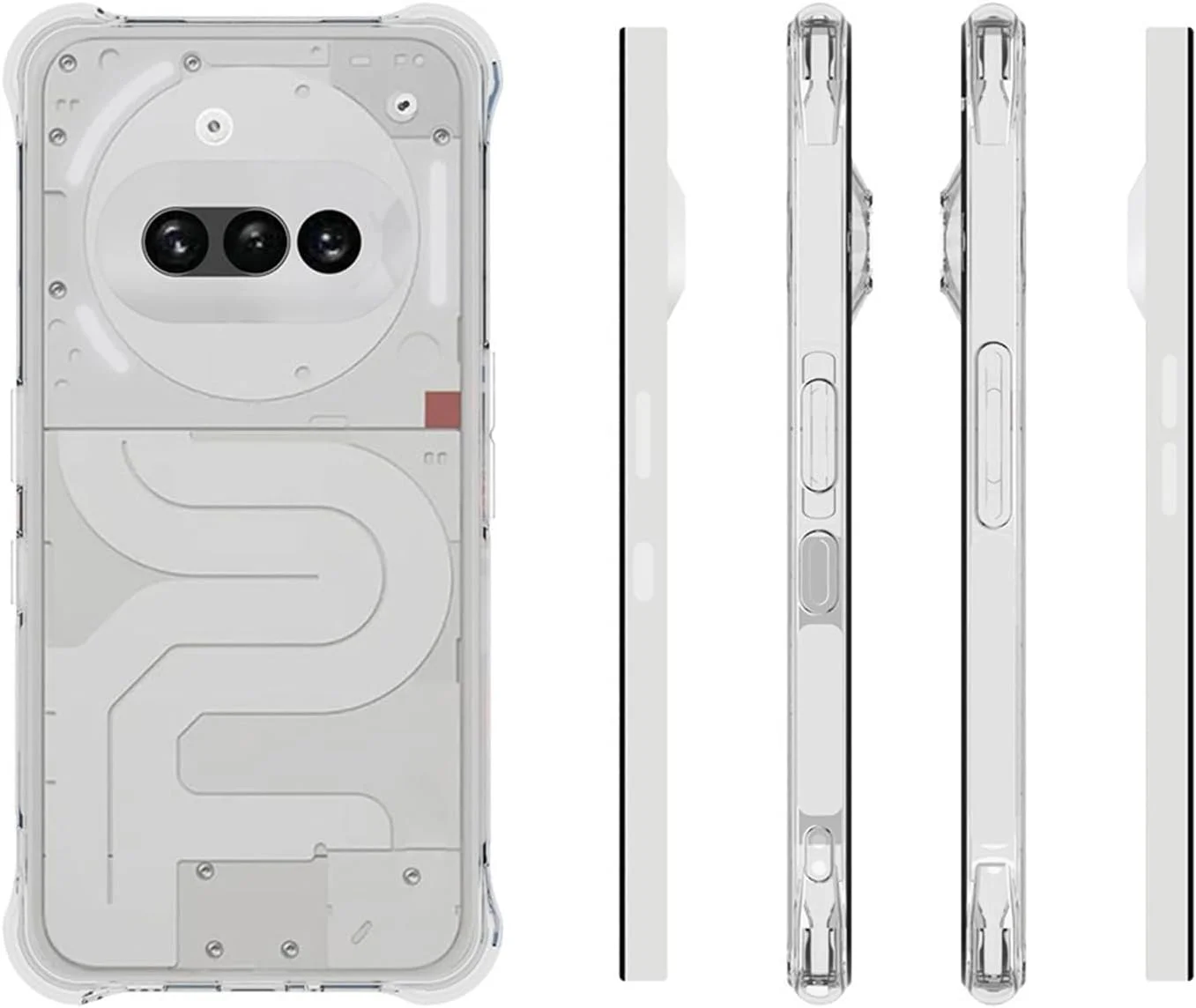 قاب گوشی ناتینگ فون 3a 5G به همراه محافظ صفحه نمایش (2 عدد)، باریک، ضربه گیر، TPU با لبه های نرم و گوشه های تقویت شده، کاور محافظ شفاف