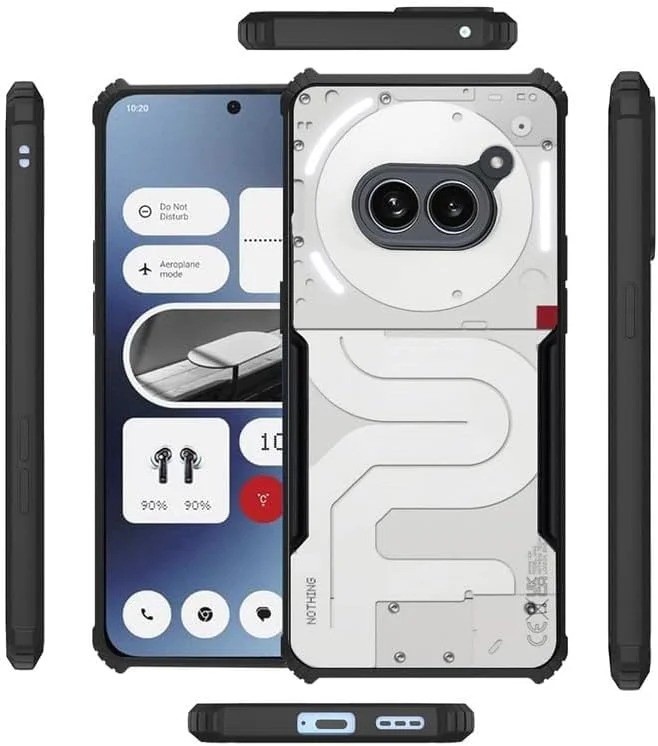 کاور محافظ گوشی ناتینگ فون 2a، کاور بامپر فوق العاده باریک و نرم از جنس سیلیکون TPU با پوشش مات و ضد ضربه، محافظت از دوربین، ضد خش، نازک و انعطاف پذیر، مناسب برای گوشی ناتینگ فون 2A 5G 2024 مشکی