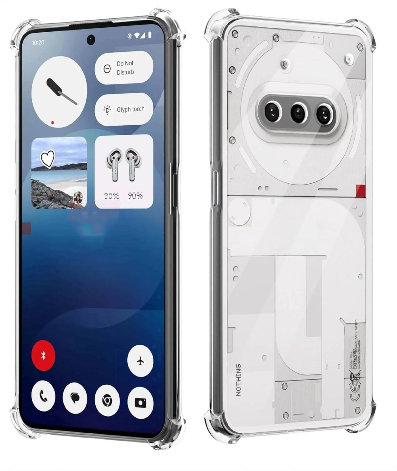 کاور محافظ شفاف ضد خش و ضربه گیر گوشی ناتینگ فون 3a مدل 2025، محافظ لنز دوربین، کریستالی (کاور شفاف)