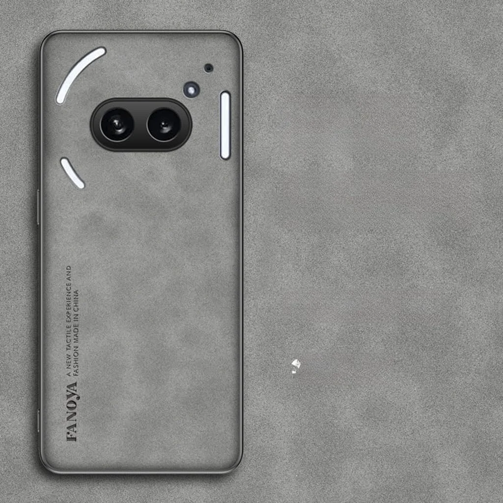 قاب گوشی ناتینگ فون 2a مدل 2024، بافت چرم PU ممتاز، ضد خش، باریک و مقاوم در برابر ضربه، محافظ گوشی، خاکستری