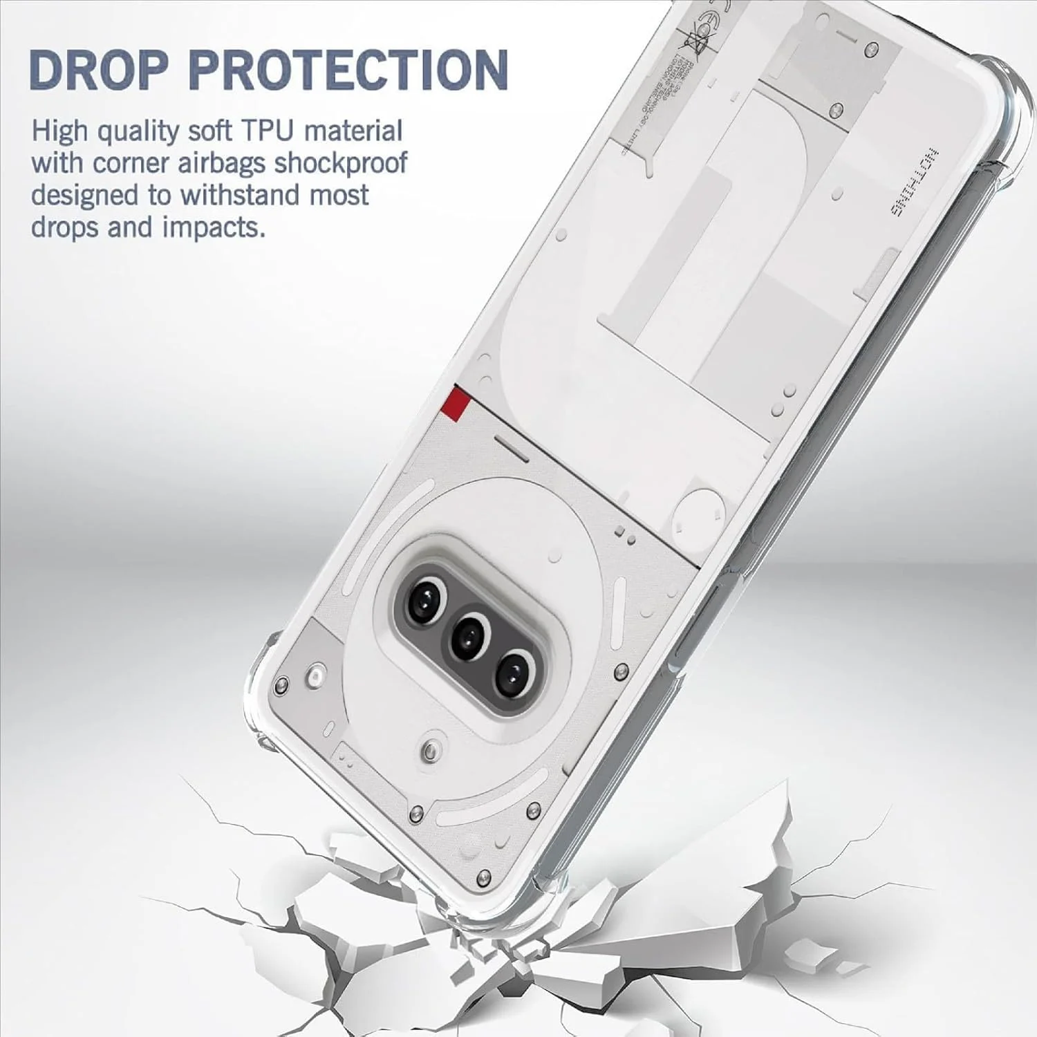 کاور محافظ شفاف ضد خش و ضربه گیر گوشی ناتینگ فون 3a مدل 2025، محافظ لنز دوربین، کریستالی (کاور شفاف)