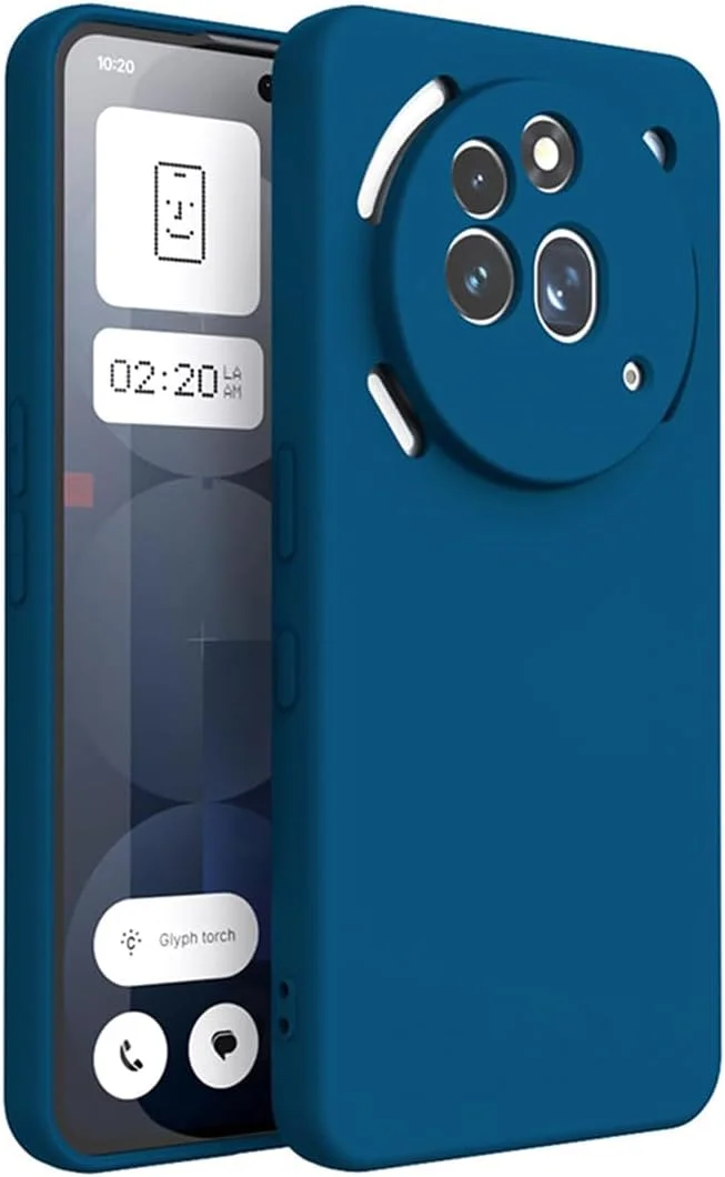 قاب سیلیکونی نرم و با کیفیت برای گوشی ناتینگ فون 3a Pro سایز 6.77 اینچ، [دارای پوشش داخلی میکروفیبر ضد خش]، ضد ضربه و محافظ باریک گوشی برای 3a Pro مدل 2025، آبی