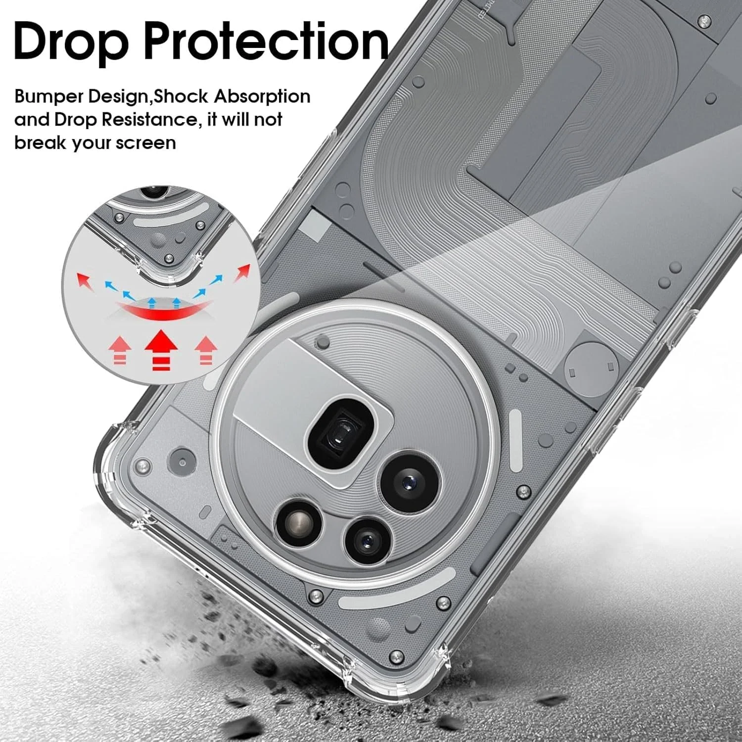 کاور محافظ گوشی ناتینگ فون (3a) پرو، کاور پشتی شفاف، فوق العاده شفاف، بهترین محافظت از دوربین، ضد لغزش | کاور پشتی باریک و محافظ برای ناتینگ فون 3a پرو 5G سال 2025 (بامپر)