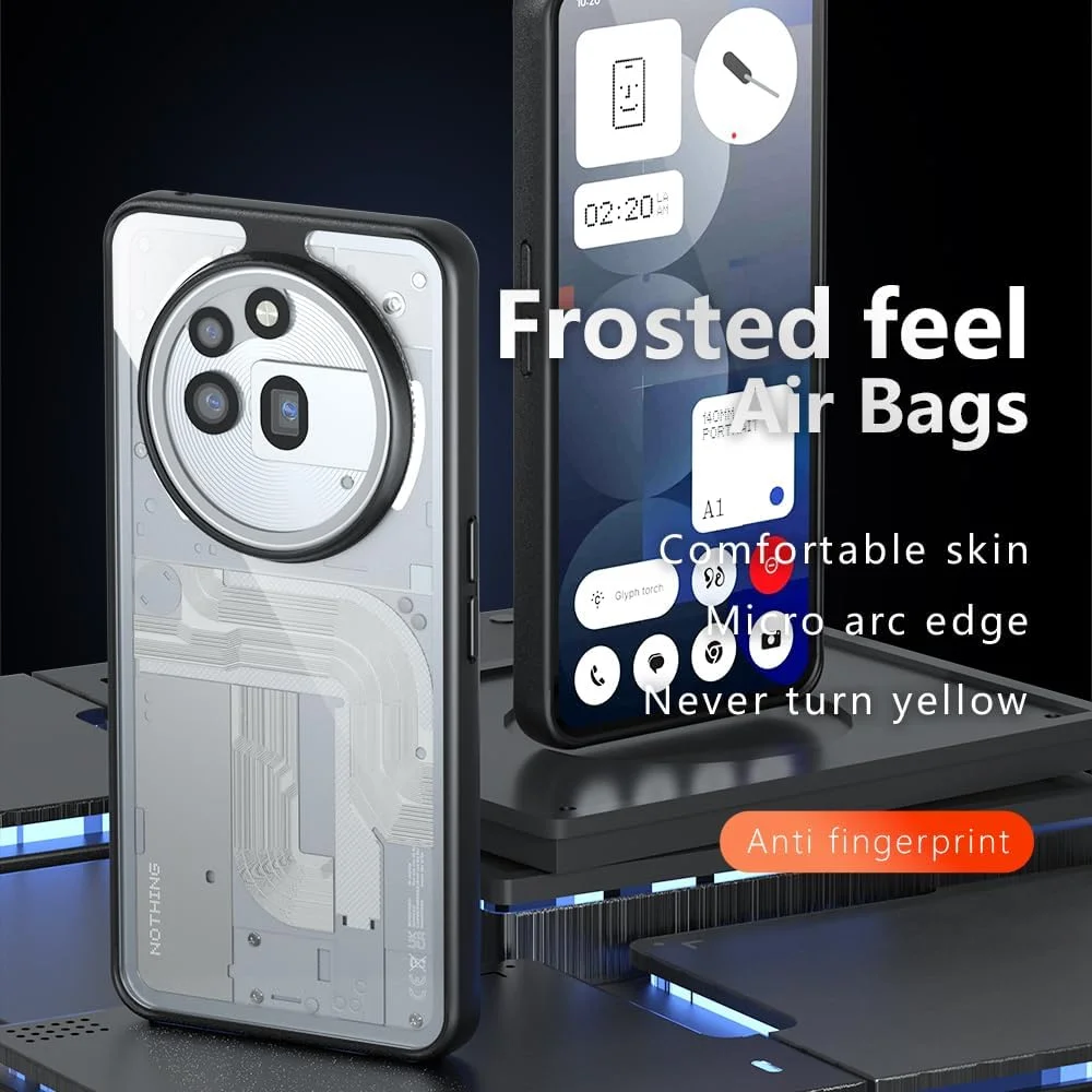 قاب محافظ گوشی ناتینگ فون (3a) پرو، کاور محافظ گوشی، ضد ضربه، جذب کننده شوک، کاور محافظ جامع برای ناتینگ فون 3a پرو (مشکی شفاف)