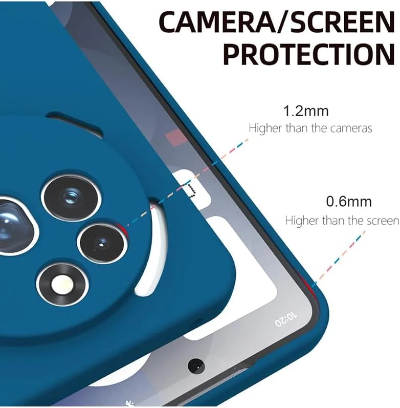 قاب سیلیکونی نرم و با کیفیت برای گوشی ناتینگ فون 3a Pro سایز 6.77 اینچ، [دارای پوشش داخلی میکروفیبر ضد خش]، ضد ضربه و محافظ باریک گوشی برای 3a Pro مدل 2025، آبی