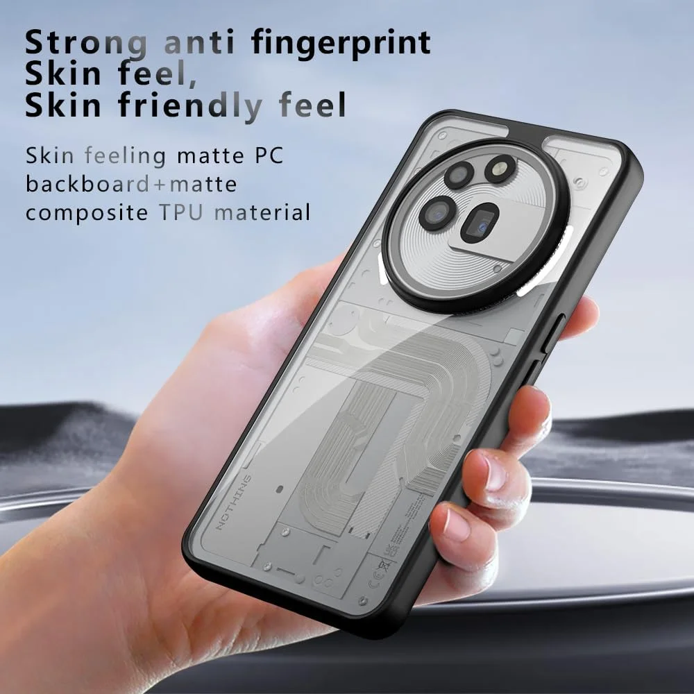 قاب محافظ گوشی ناتینگ فون (3a) پرو، کاور محافظ گوشی، ضد ضربه، جذب کننده شوک، کاور محافظ جامع برای ناتینگ فون 3a پرو (مشکی شفاف)