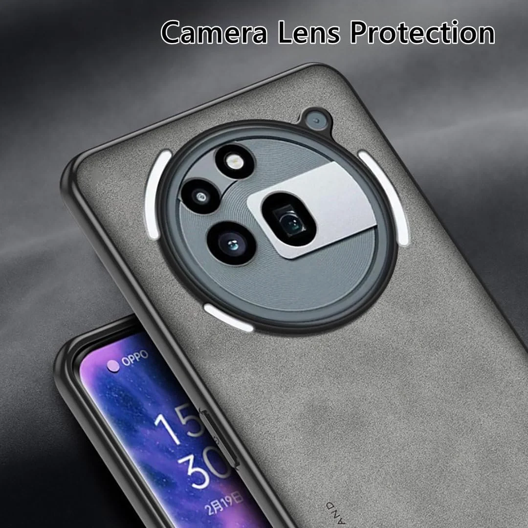 قاب گوشی Nothing Phone 3a Pro، [محافظ لنز دوربین برجسته]، چرم مصنوعی طرح پوست گوسفند، کاور ممتاز Nothing Phone 3a+، قاب محافظ ضد ضربه پیشرفته تجاری، لمس راحت، خاکستری