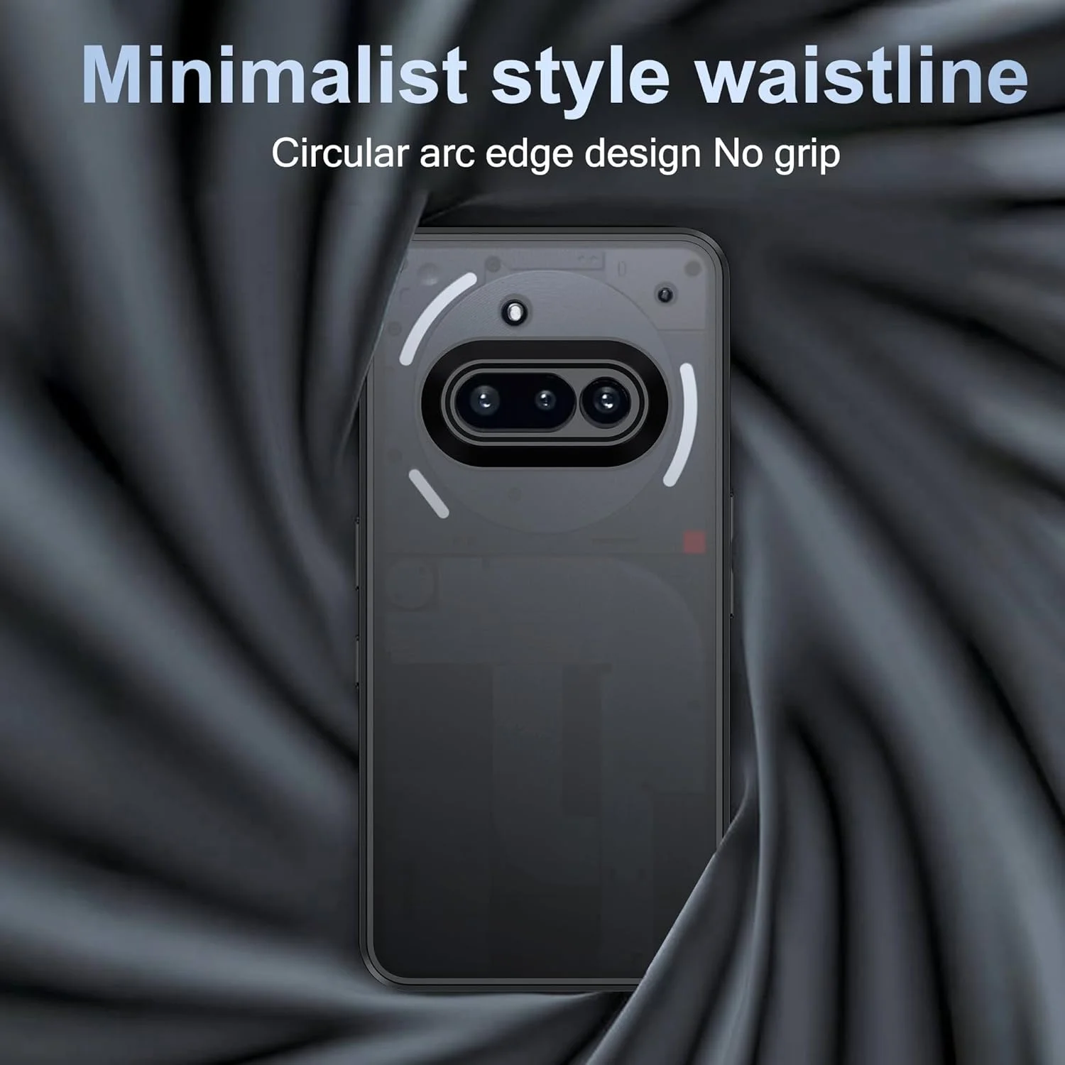 قاب محافظ گوشی موبایل ناتینگ فون 3A، ساخته شده از مواد PC سخت، با لمس راحت و نرم، مقاوم در برابر افتادن، ضربه و اثر انگشت - مشکی