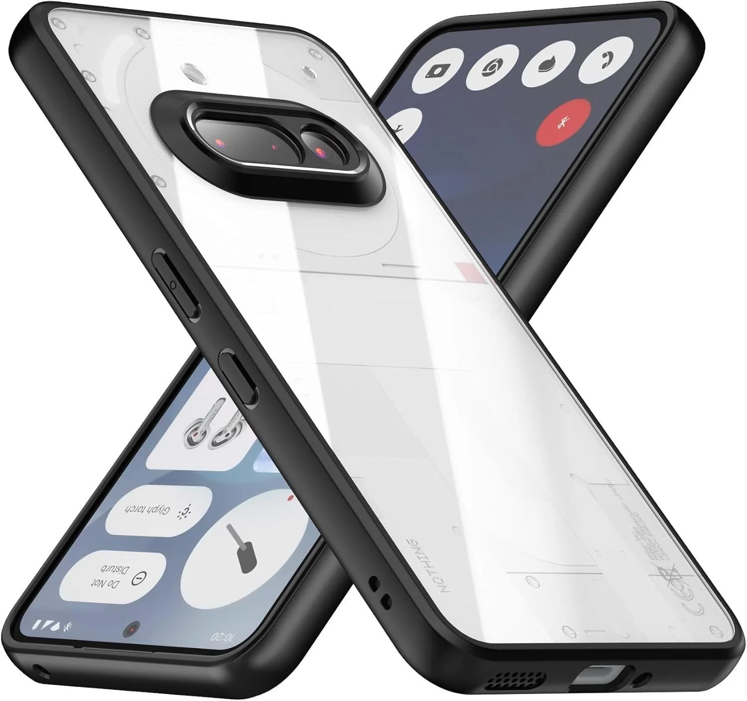 کاور محافظ گوشی ناتینگ فون 3A، کاور محافظ سبک وزن ترکیبی از PC سخت و TPU نرم، ضد ضربه [طراحی پشت شفاف] سازگار با ناتینگ فون 3A