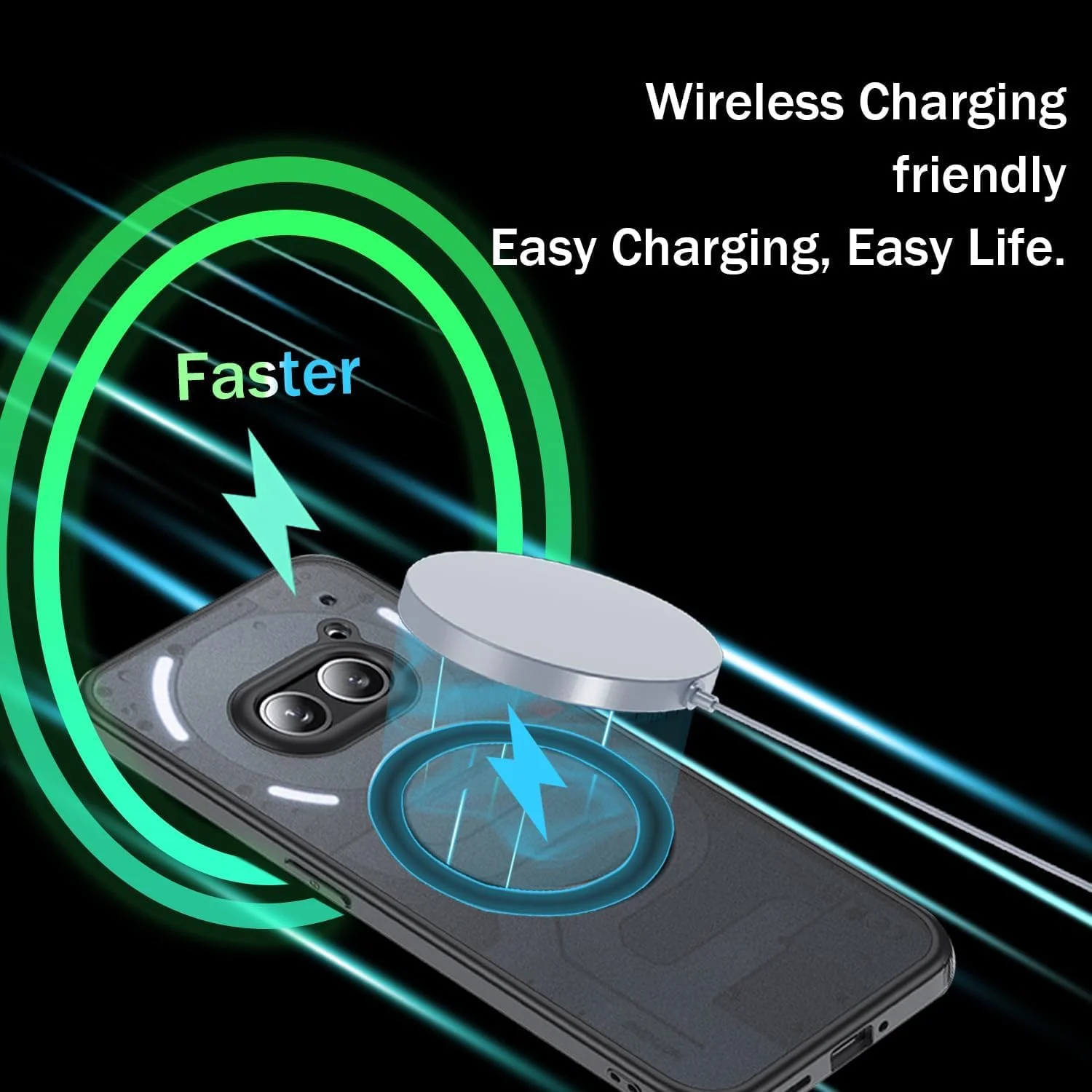 کاور آهنربایی آزونی مناسب برای ناتینگ فون 2A/فون 2A پلاس، کاور محافظ باریک و ضد ضربه با پشتیبانی از مگ‌سیف، پشت مات شفاف، ضد اثر انگشت