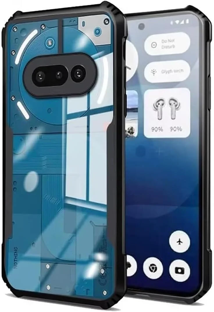 کاور محافظ پشت تاکتیکی شفاف برای ناتینگ فون 3a، با محافظت 360 درجه، کاور محافظ گوشی ضد ضربه، پشت PC سخت ضد خش (شفاف)