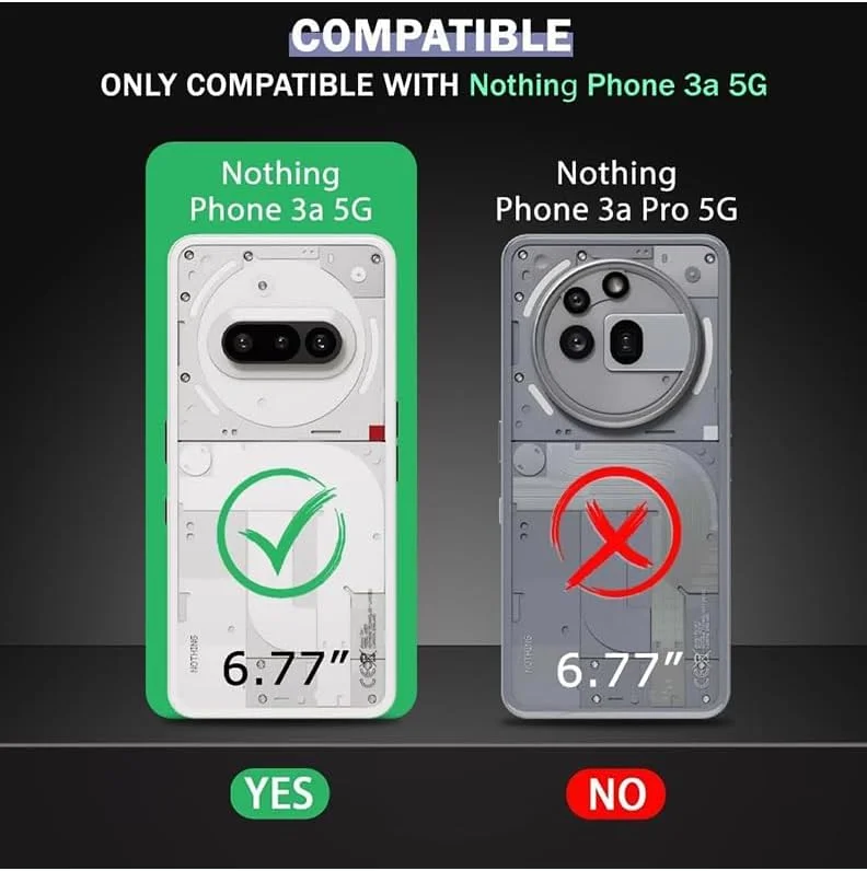 کاور محافظ پشت تاکتیکی شفاف برای ناتینگ فون 3a، با محافظت 360 درجه، کاور محافظ گوشی ضد ضربه، پشت PC سخت ضد خش (شفاف)