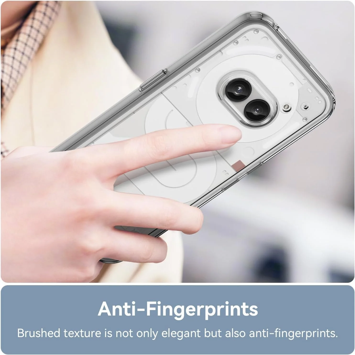 قاب گوشی شفاف WELYOK سازگار با ناتینگ فون (2a)، بامپر نرم با پشت PC سخت شفاف به همراه محافظ صفحه نمایش