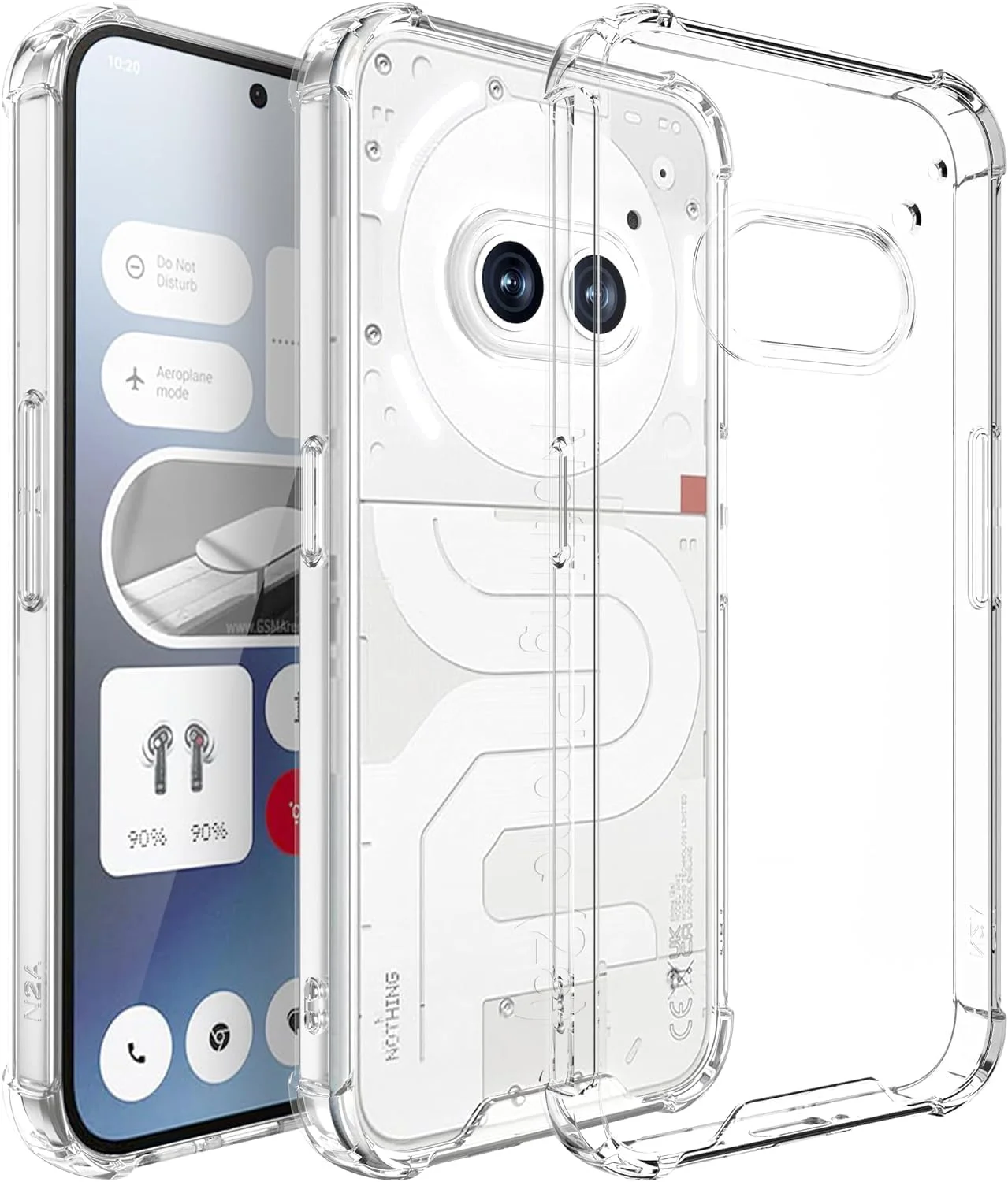 کاور شفاف گوشی ناتینگ فون 2a، کاور محافظ TPU سیلیکونی نرم و مقاوم در برابر خراش با گوشه های تقویت شده و محافظ دوربین برای ناتینگ فون 2a (شفاف)