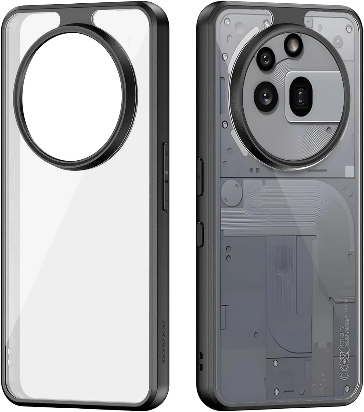 کاور محافظ شفاف برای ناتینگ فون (3a) پرو: پشت سخت PC و بامپر نرم TPU، ضد ضربه، باریک و سبک مناسب ناتینگ فون (3a) پرو 2025 (مشکی + شفاف)