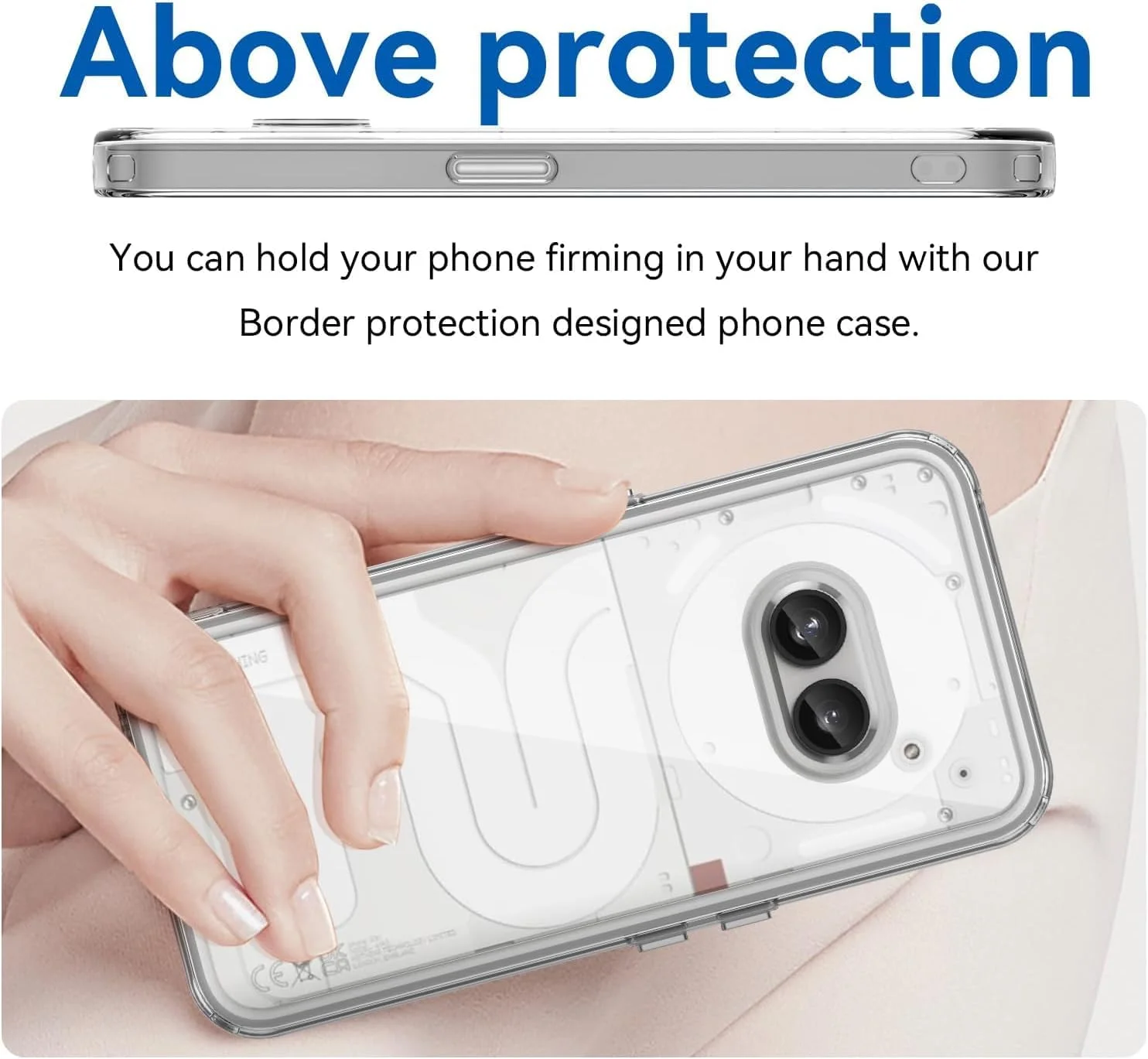 قاب گوشی شفاف WELYOK سازگار با ناتینگ فون (2a)، بامپر نرم با پشت PC سخت شفاف به همراه محافظ صفحه نمایش