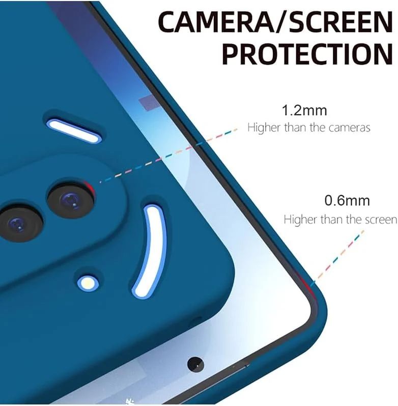 قاب سیلیکونی نرم و ممتاز گوشی ناتینگ فون 3a سایز 6.77 اینچ، [دارای پوشش داخلی میکروفیبر ضد خش]، ضد ضربه، محافظ باریک گوشی برای 3a 2025، آبی