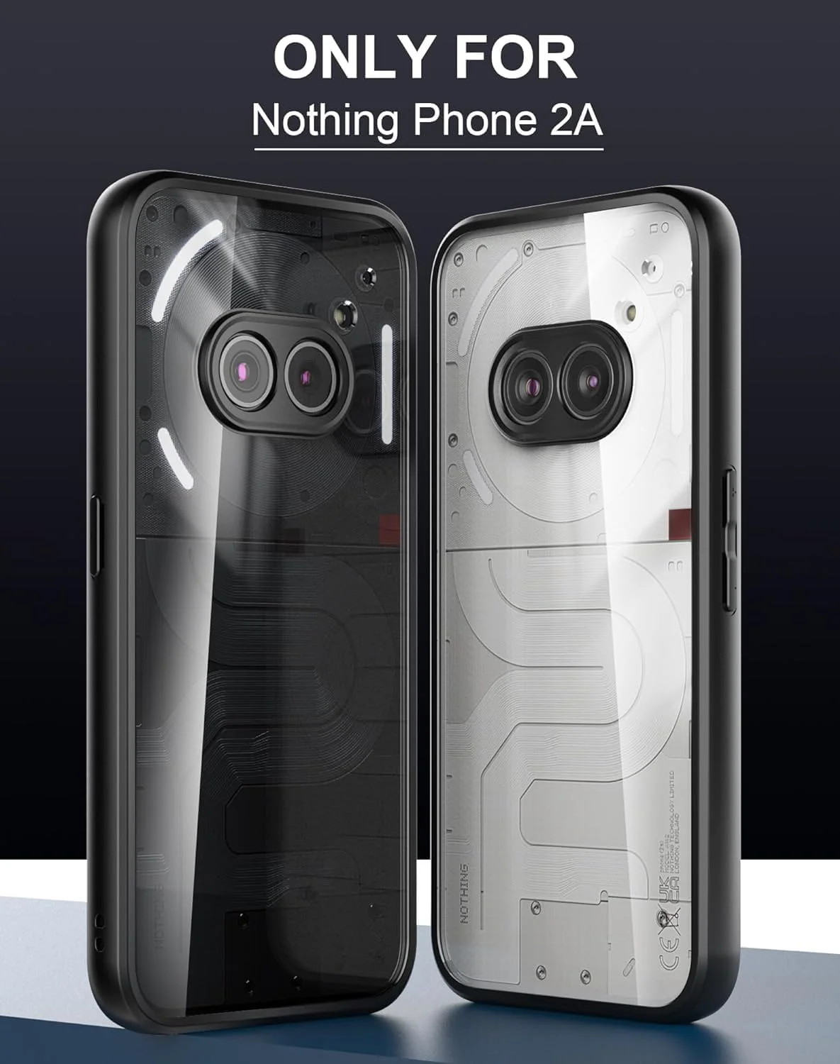 کاور شفاف برای گوشی ناتینگ فون 2a مدل 2024، پشت سخت PC شفاف و بامپر نرم TPU، ضد ضربه، محافظ باریک و نازک برای ناتینگ فون (2a) 2024