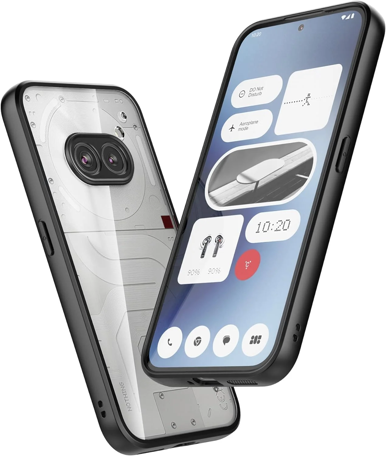 قاب محافظ گوشی ناتینگ فون 2A، کاور محافظ سبک وزن هیبریدی PC سخت + ضربه گیر TPU نرم [طراحی پشت شفاف] سازگار با ناتینگ 2A پلاس