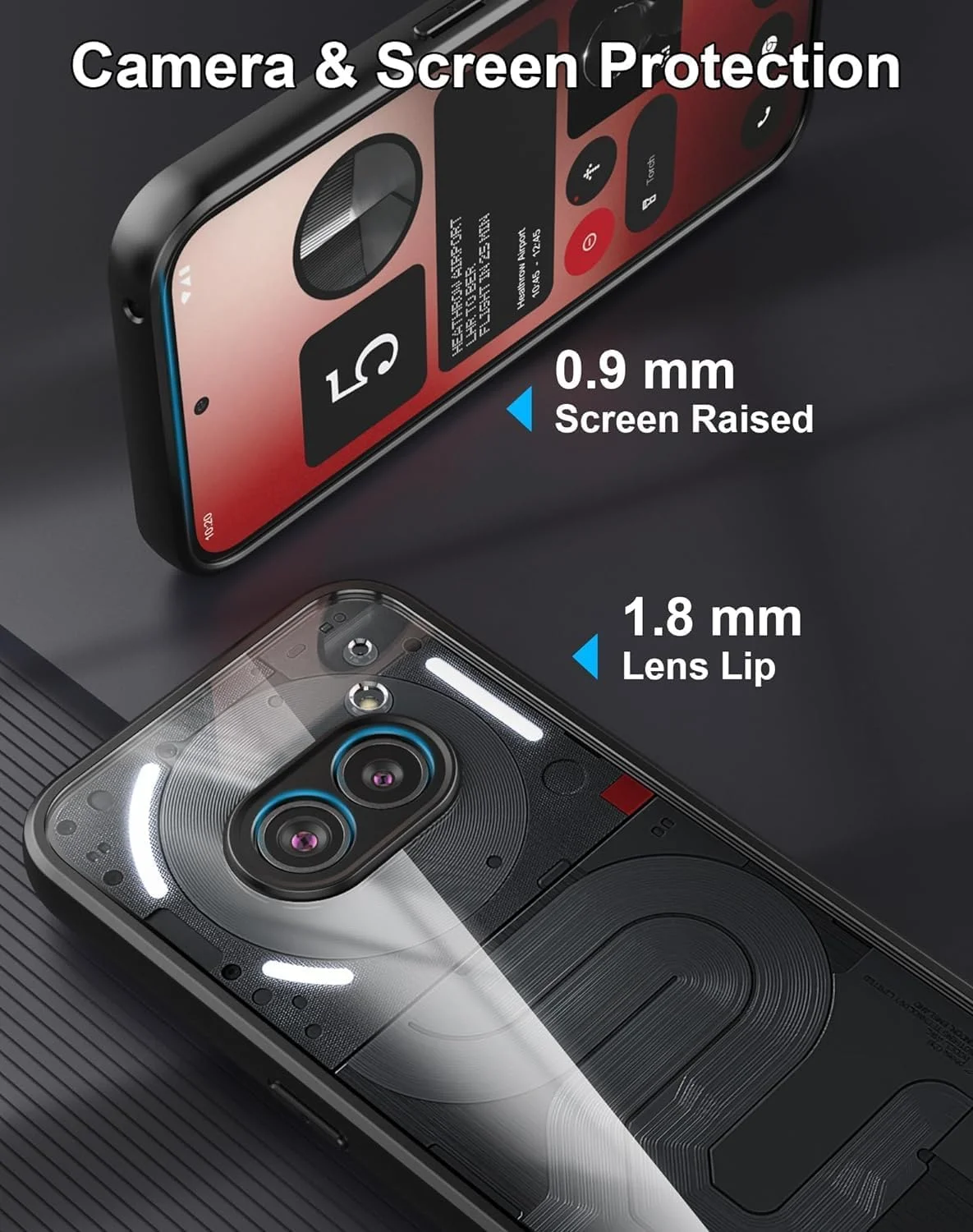 قاب محافظ گوشی ناتینگ فون 2A، کاور محافظ سبک وزن هیبریدی PC سخت + ضربه گیر TPU نرم [طراحی پشت شفاف] سازگار با ناتینگ 2A پلاس