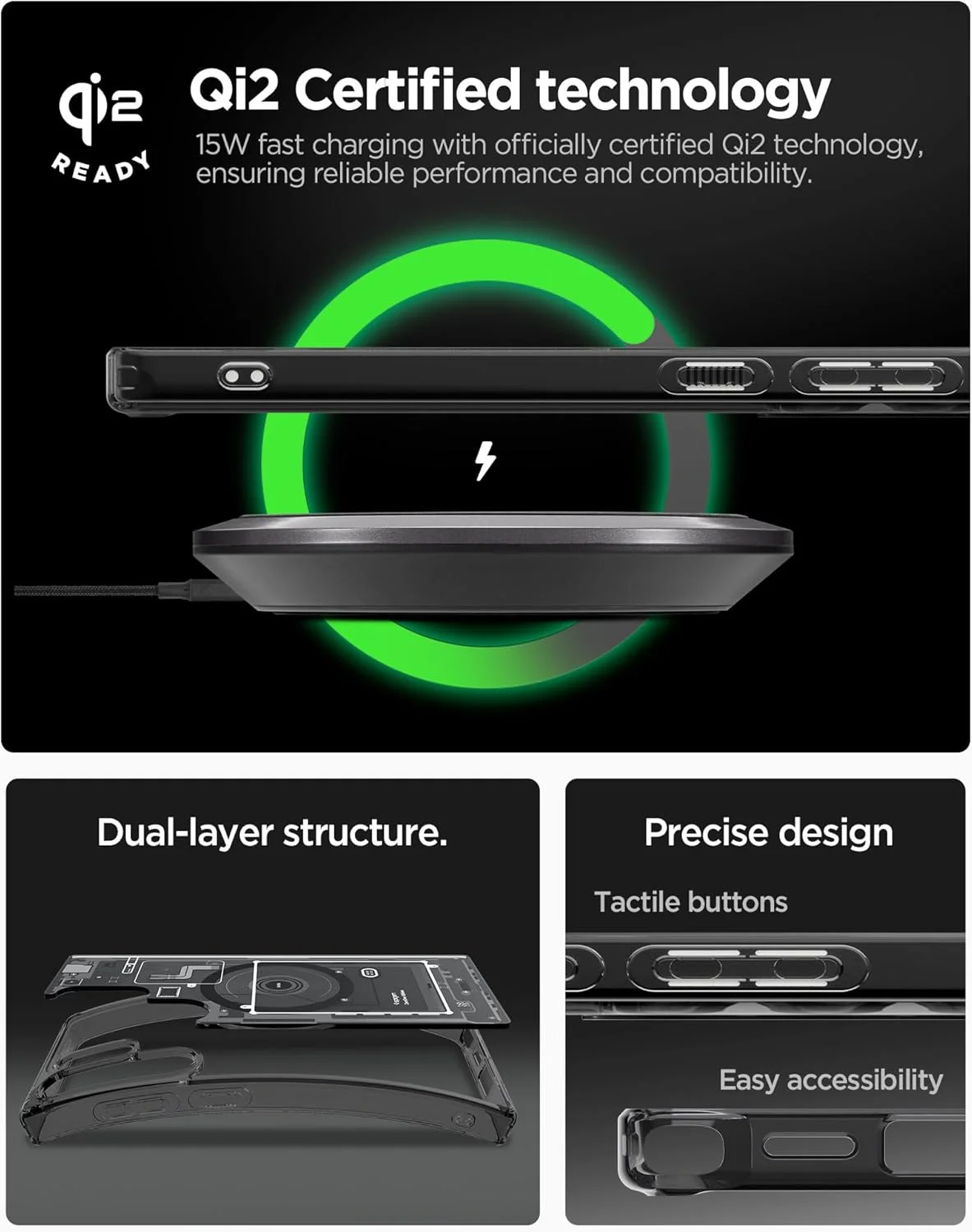 کاور محافظ گوشی سامسونگ گلکسی S25 Ultra مدل Ultra Hybrid MagFit از Spigen [سازگار با MagSafe] (2025) - Zero One Black