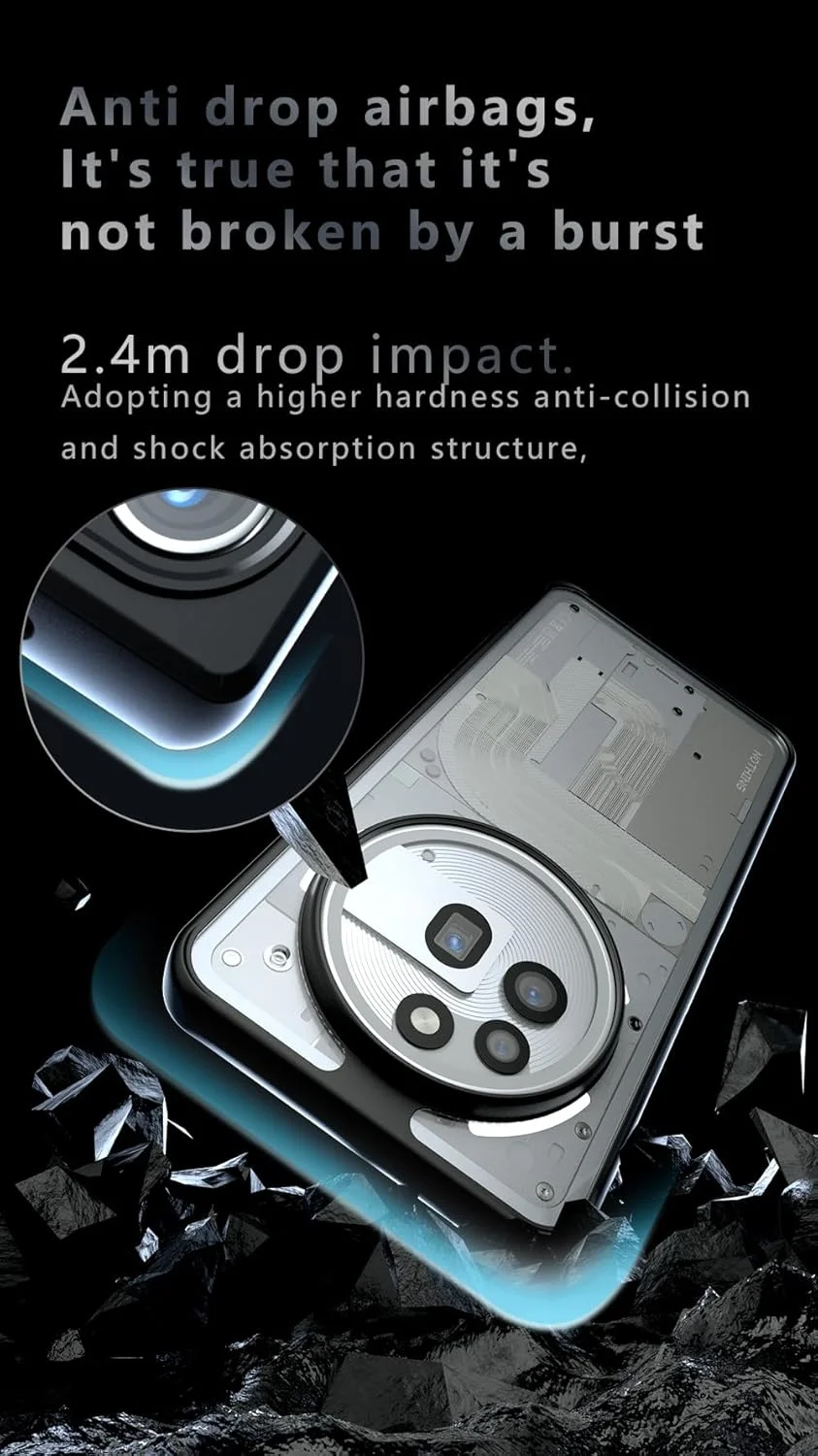 کاور شفاف برای ناتینگ فون 3a Pro: پشت سخت PC و بامپر نرم TPU، پوشش باریک و شفاف کریستالی. ضد ضربه، ضد زردی، محافظت با گریپ ضد لغزش