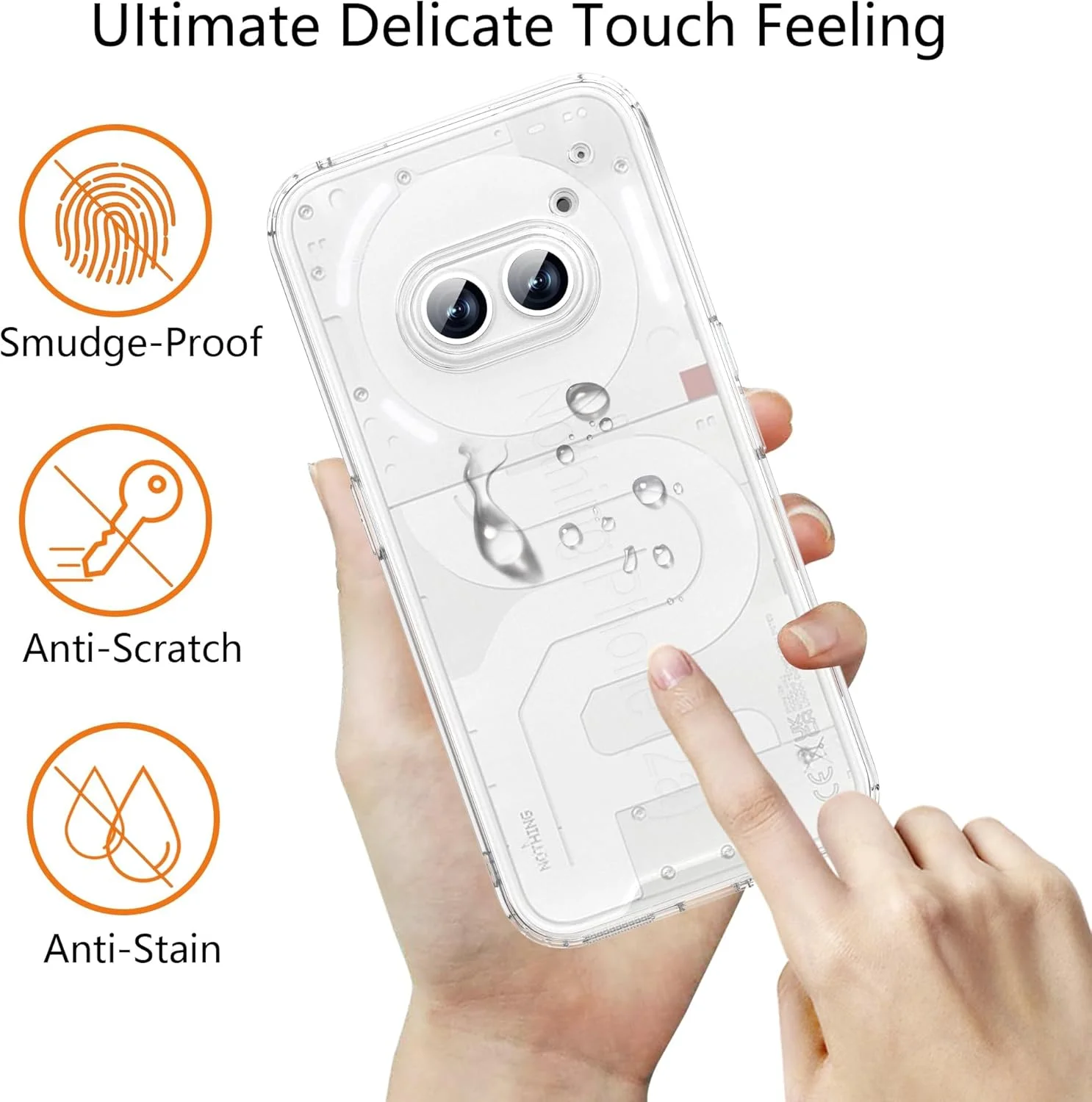 قاب محافظ گوشی ناتینگ فون 2A: کاور پشتی ناتینگ 2A مدل Ultra Hybrid به همراه محافظ صفحه نمایش شیشه ای [دارای ایربگ داخلی] [ضد زردی] [مقاوم در برابر سقوط در سطح نظامی] - کریستالی شفاف Tj