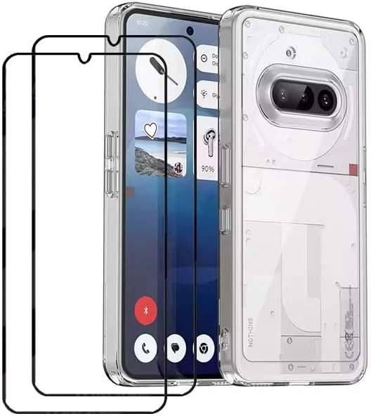 کاور محافظ گوشی ناتینگ فون 3a به همراه محافظ صفحه نمایش شیشه ای حرارت دیده، کاور نرم و شفاف TPU ضد خش [1+2 تکه]