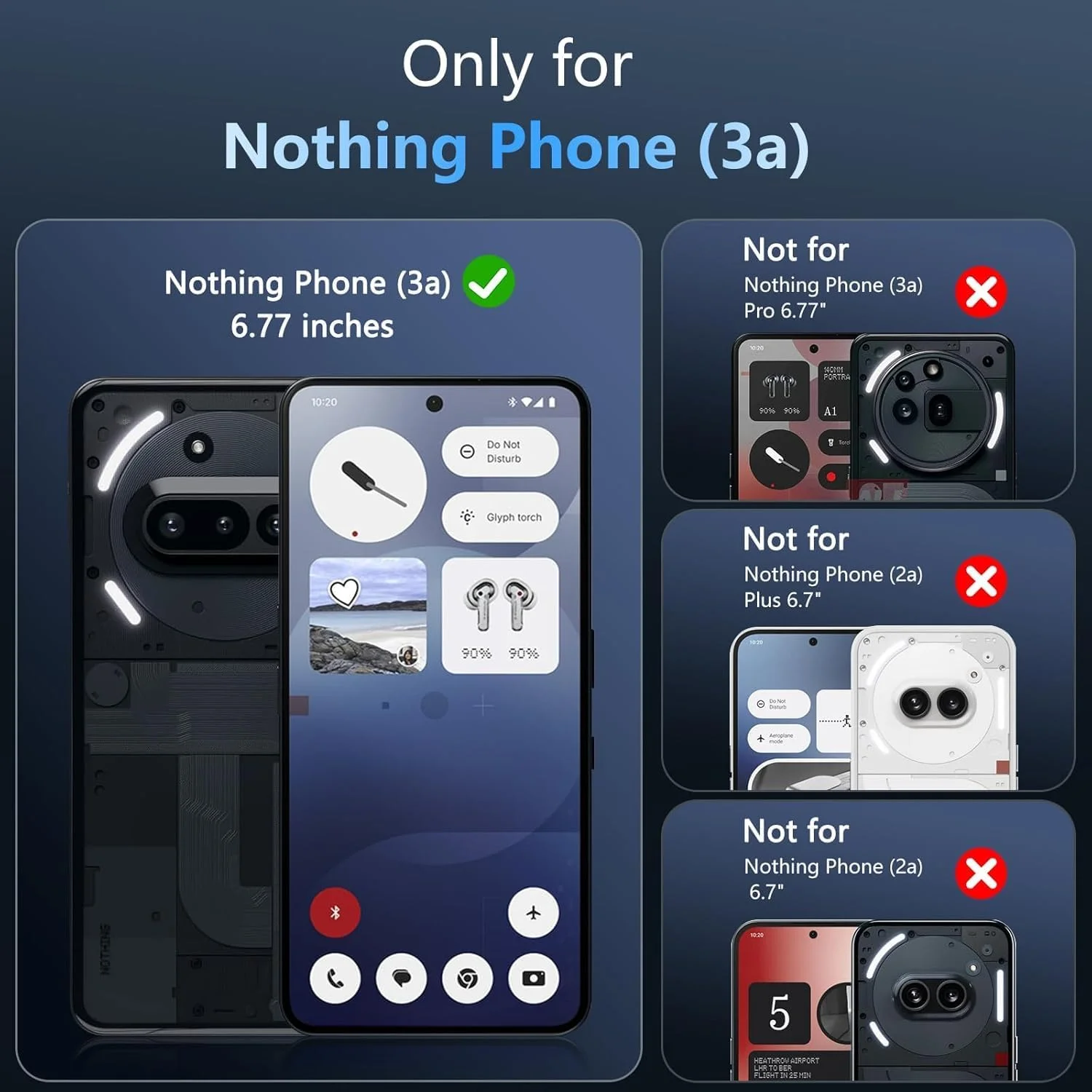 کیف گوشی [1+2 عددی] سازگار با گوشی ناتینگ (3a) به همراه محافظ صفحه نمایش، کاور شفاف، فیلم محافظ TPU ضد ضربه و ضد خش (شفاف)