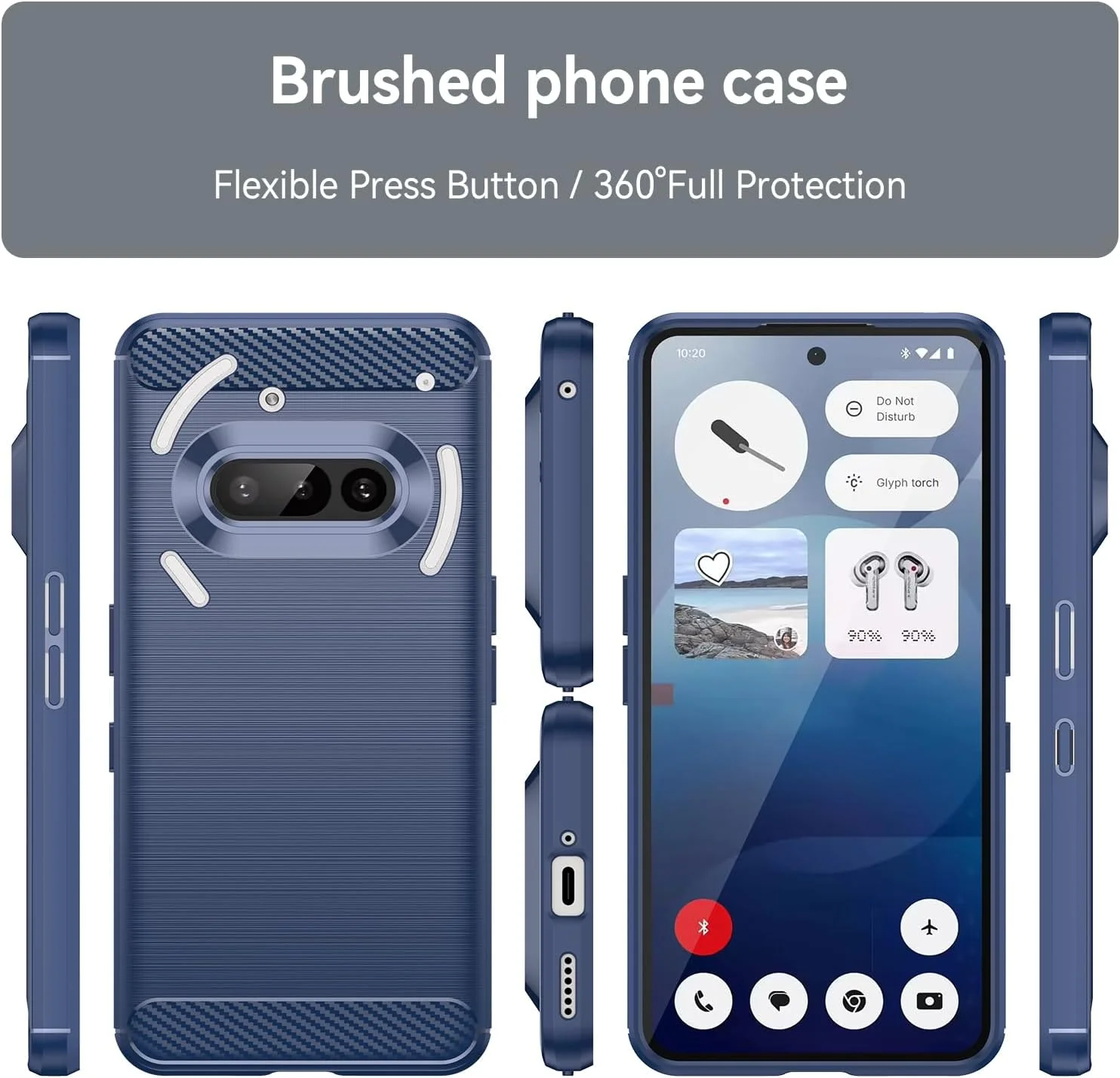 قاب محافظ سیلیکونی گوشی ناتینگ فون 3a 5G - کاور باریک، نرم و ضد ضربه (آبی)