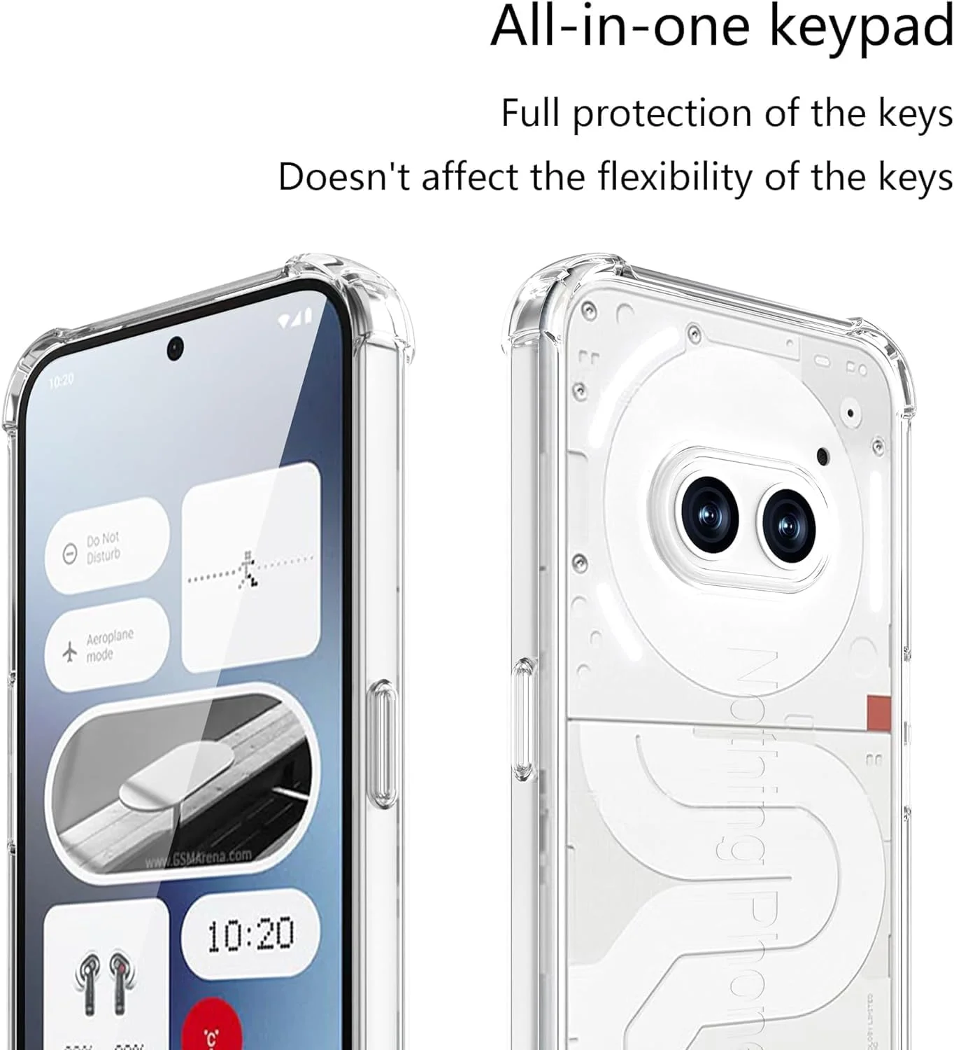 کاور سیلیکونی TPU نرم و محافظ صفحه نمایش شیشه ای حرارت دیده [2 عددی] برای Nothing Phone 2A 5G، محافظت، ضد ضربه، کریستالی شفاف