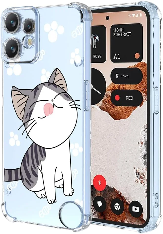 کاور محافظ شفاف YUXING برای Nothing CMF Phone 2 Pro - بامپر TPU نرم با طراحی ضد ضربه و طرح های جذاب (گربه)