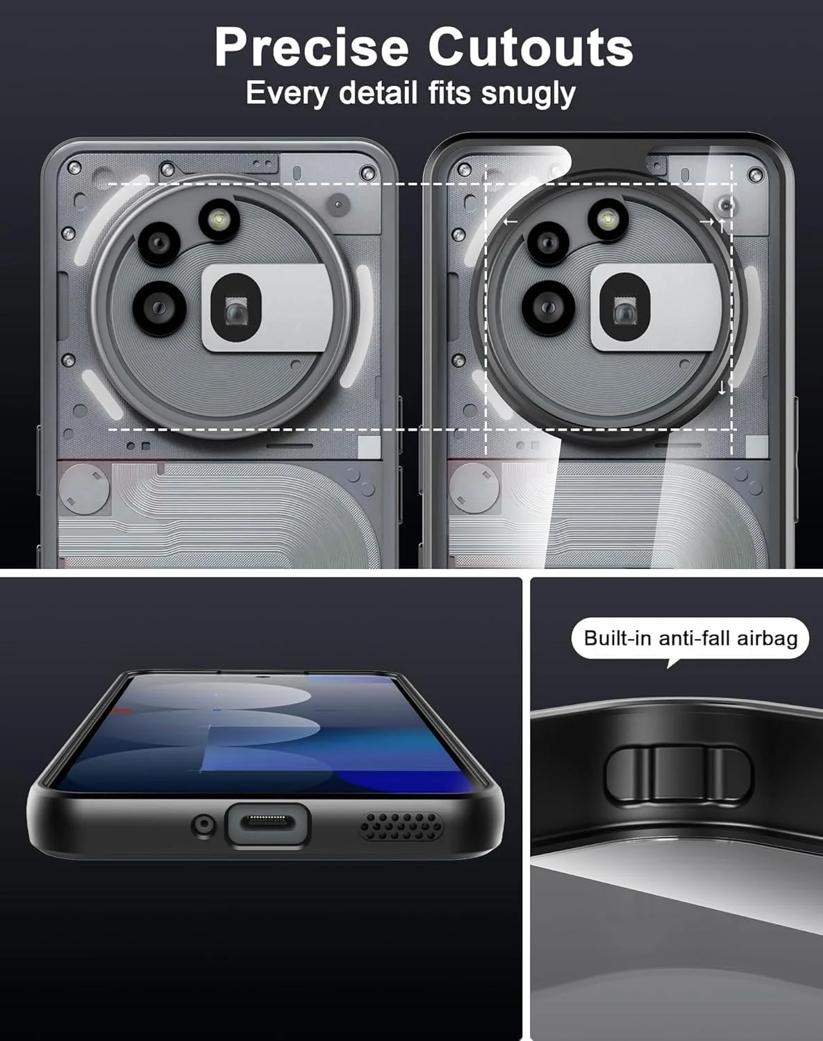 کاور شفاف برای ناتینگ فون (3a Pro)، پشت سخت PC شفاف و بامپر TPU نرم، ضد ضربه، محافظ باریک و نازک برای ناتینگ فون 3a Pro