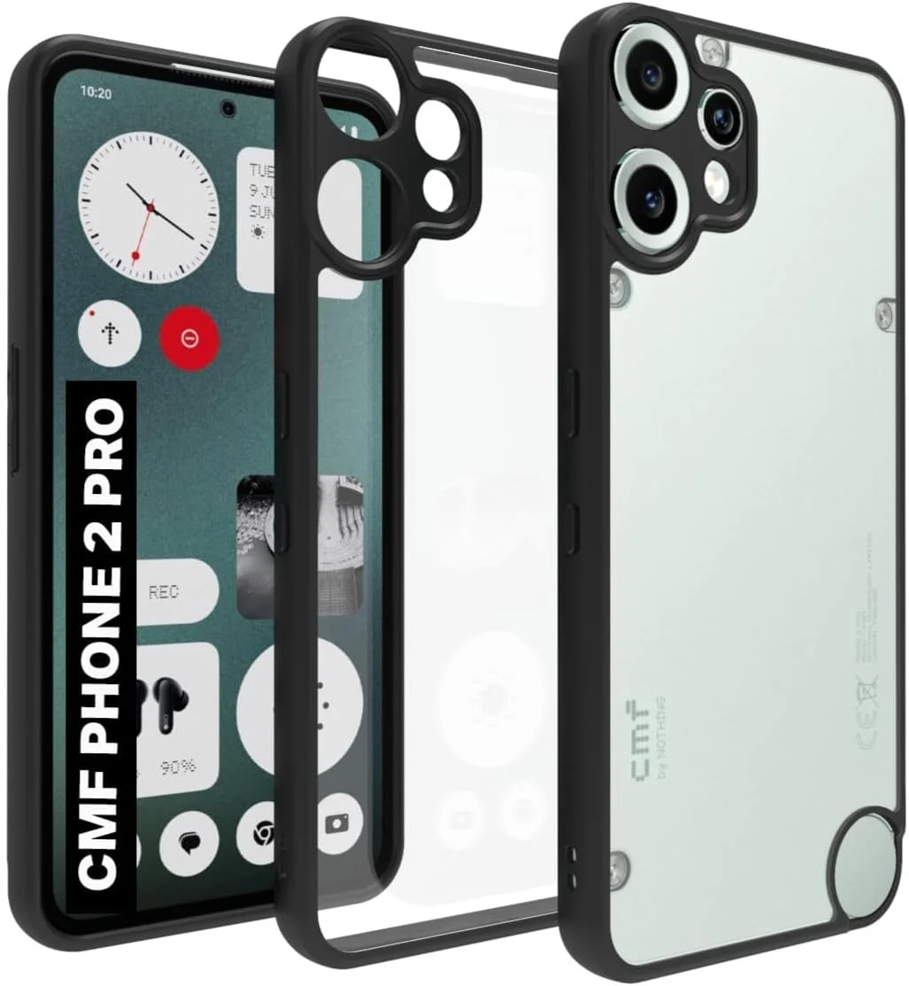 قاب محافظ گوشی ناتینگ CMF Phone 2 Pro، کاور محافظ سبک وزن ترکیبی از PC سخت و TPU نرم، ضد ضربه [طراحی پشت شفاف] سازگار با CMF Nothing Phone 2 Pro