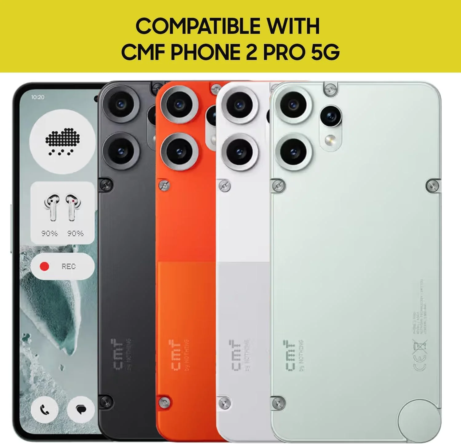 قاب محافظ گوشی ناتینگ CMF Phone 2 Pro، کاور محافظ سبک وزن ترکیبی از PC سخت و TPU نرم، ضد ضربه [طراحی پشت شفاف] سازگار با CMF Nothing Phone 2 Pro