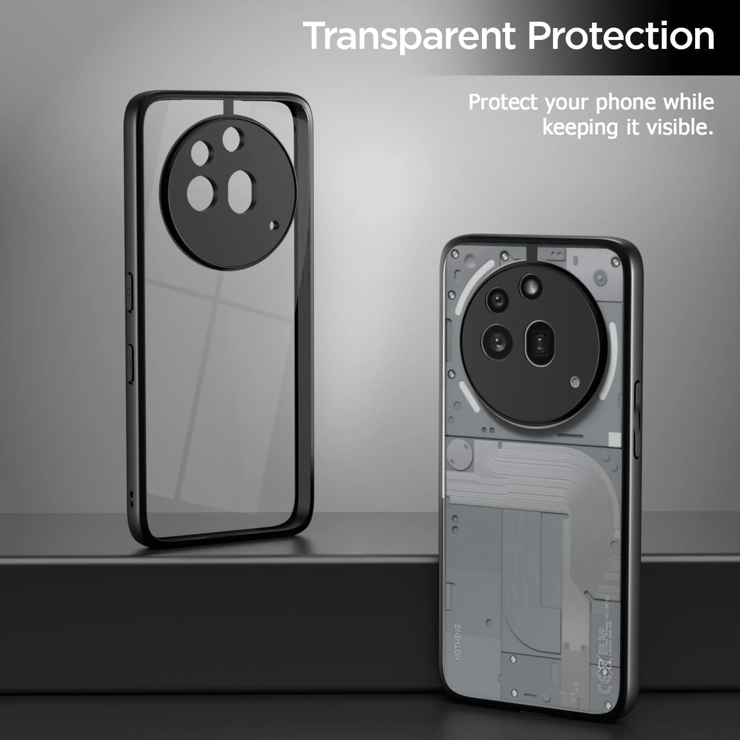 قاب محافظ گوشی ناتینگ فون 3a Pro، ضد ضربه، باریک، هایبرید، با سپر محافظ سازگار با ناتینگ فون 3a Pro 5G (مشکی)