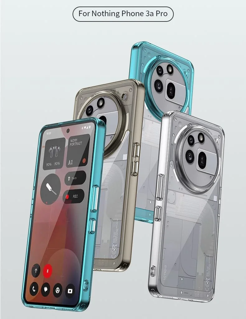 قاب محافظ گوشی شفاف رنگی آبنباتی سازگار با ناتینگ فون 3a Pro (2025)، کاور ضربه گیر نرم و مقاوم در برابر شوک برای ناتینگ فون 3a Pro (خاکستری روشن)