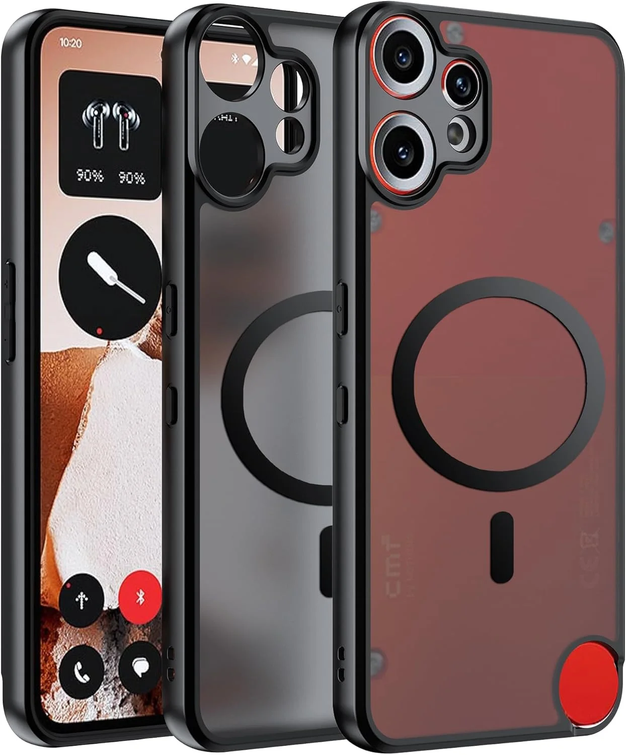 قاب محافظ گوشی سازگار با Nothing CMF Phone 2 Pro، سازگار با قاب مغناطیسی، قاب گوشی ضد ضربه مغناطیسی داخلی مشکی نیمه شفاف