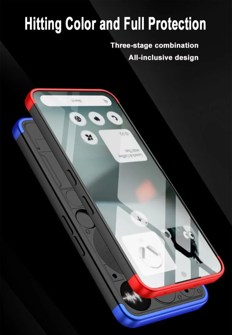 قاب محافظ گوشی ناتینگ فون (3) 5G مدل Gruattreay، ساختار 3 در 1 فراگیر مات، دارای قفل داخلی، ضد اثر انگشت، پوشش محافظ ضد ضربه برای ناتینگ فون 3 (قرمز)