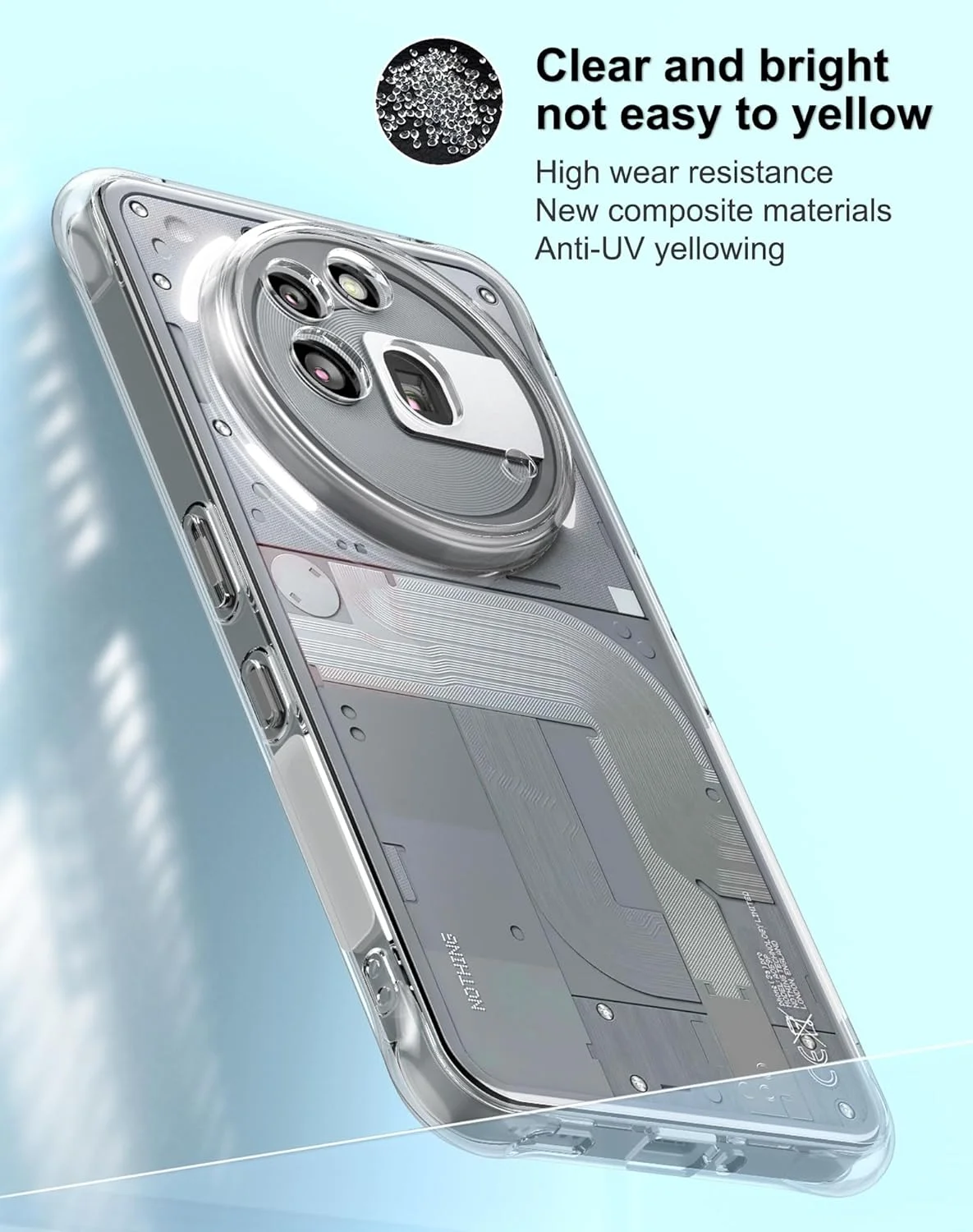 کاور شفاف Foluu برای ناتینگ فون (3a) پرو - کاور محافظ سیلیکونی TPU نازک و مقاوم در برابر خراش با گوشه های تقویت شده برای ناتینگ فون (3a) پرو 2025