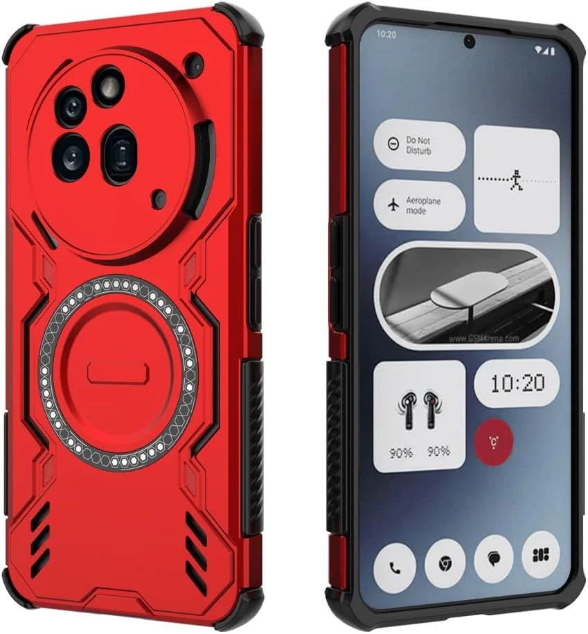 کاور محافظ ضد ضربه نظامی YUXING برای Nothing Phone 3A Pro - زره مغناطیسی محافظ با ایربگ، دولایه TPU+PC، طرح ضد لغزش - قرمز کاور محافظ ضد ضربه نظامی YUXING برای Nothing Phone 3A Pro - زره مغناطیسی محافظ با ایربگ، دولایه TPU+PC، طرح ضد لغزش - قرمز