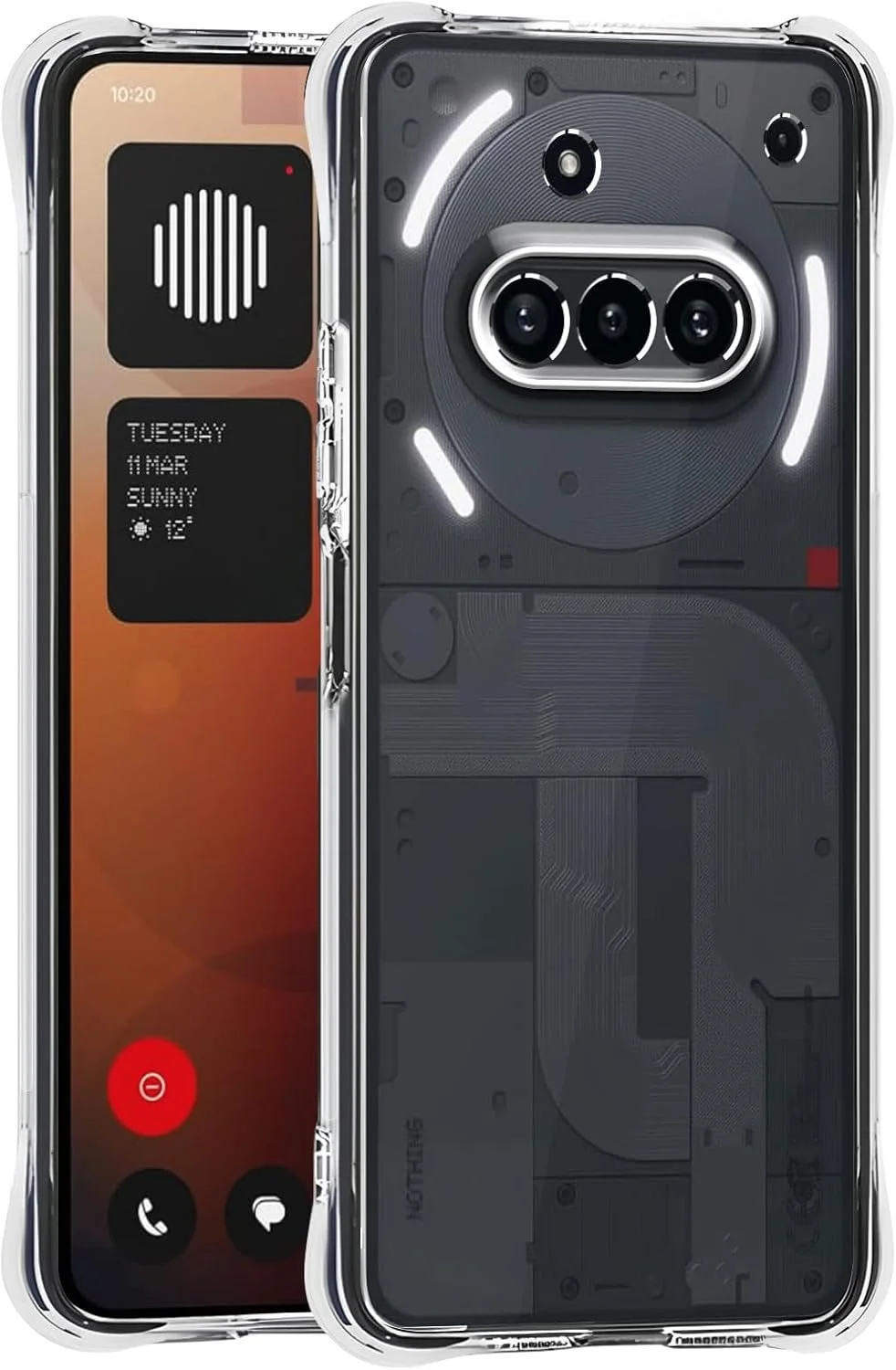 کاور محافظ گوشی ناتینگ فون 3a، کاور بامپر سیلیکونی TPU شفاف، ضد زردی و ضد خش، پشت سخت شفاف – کاور محافظ ضد ضربه HD