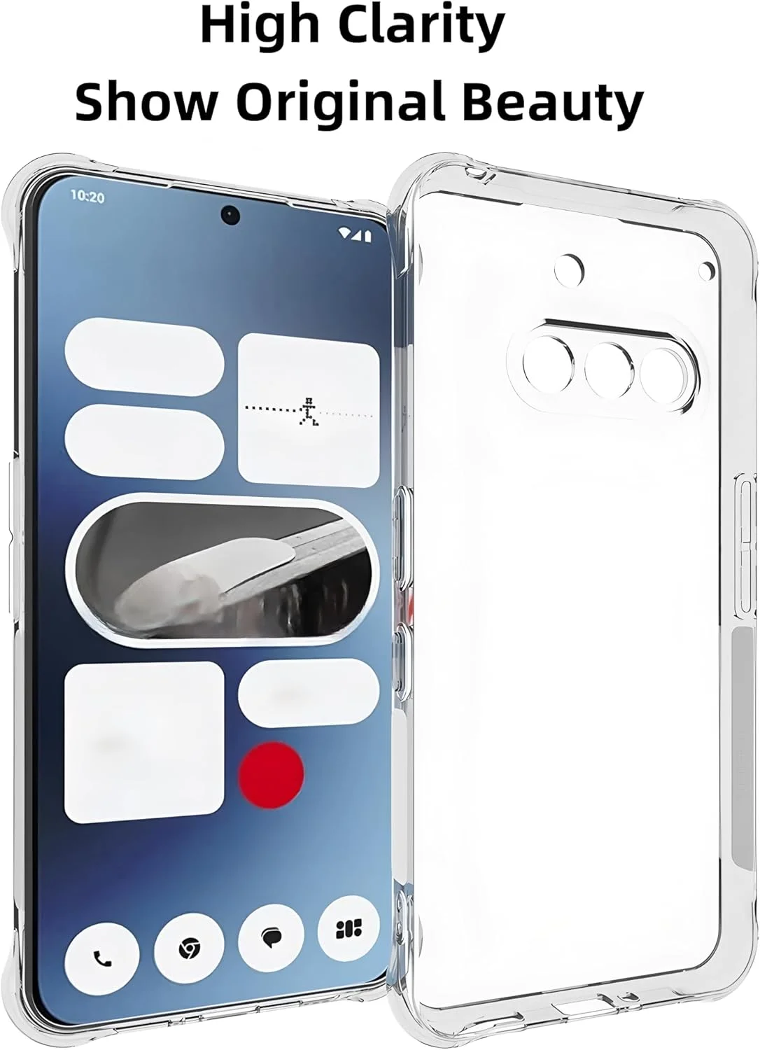 کاور محافظ گوشی ناتینگ فون 3a، کاور بامپر سیلیکونی TPU شفاف، ضد زردی و ضد خش، پشت سخت شفاف – کاور محافظ ضد ضربه HD