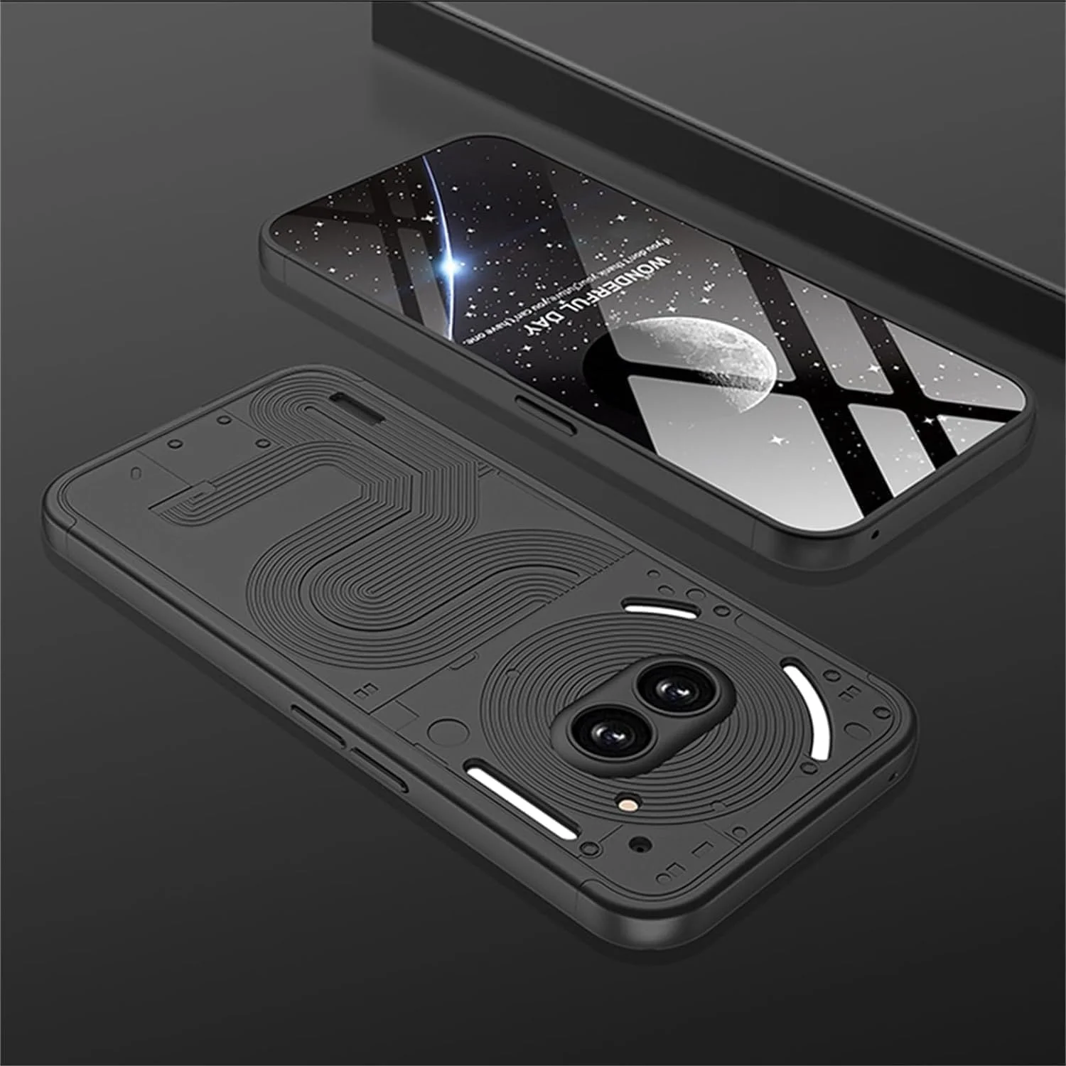 قاب فوق العاده باریک برای تلفن ناتینگ 2A، پوشش ضربه گیر ضد خش برای ناتینگ 2A (مشکی)