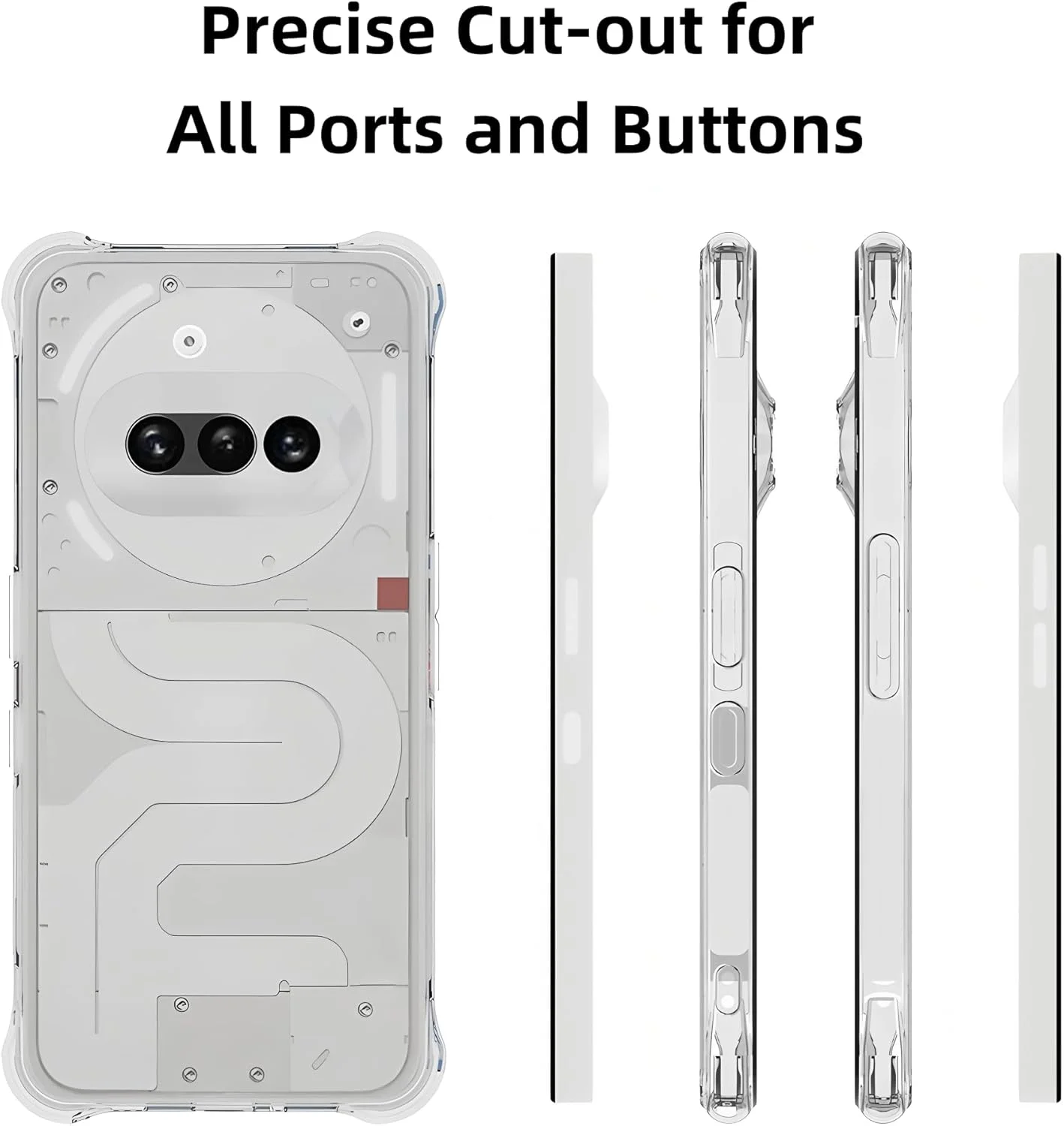 کاور محافظ گوشی ناتینگ فون 3a، کاور بامپر سیلیکونی TPU شفاف، ضد زردی و ضد خش، پشت سخت شفاف – کاور محافظ ضد ضربه HD