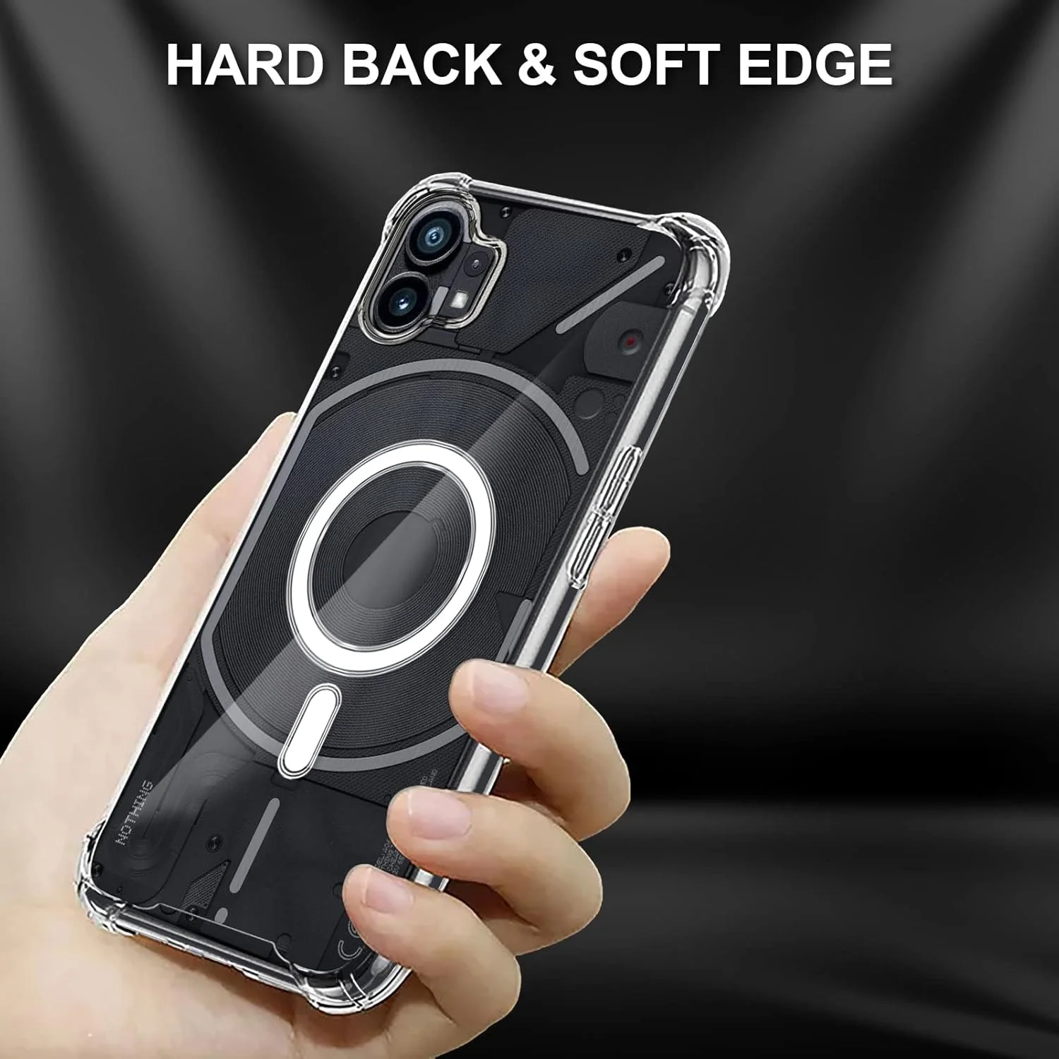 کاور پشتی ترموپلاستیک پلی یورتان پلاس با قابلیت پشتیبانی از شارژ بی‌سیم برای ناتینگ فون 1; سازگار با شارژ بی‌سیم; مقاوم در برابر خراش، شفاف