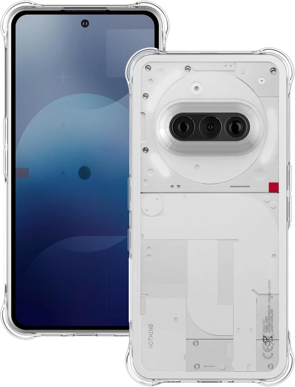 کاور شفاف Foluu برای Nothing Phone (3a) - کاور سیلیکونی TPU نازک، مقاوم در برابر خراش با گوشه های تقویت شده برای Nothing Phone (3a) 2025