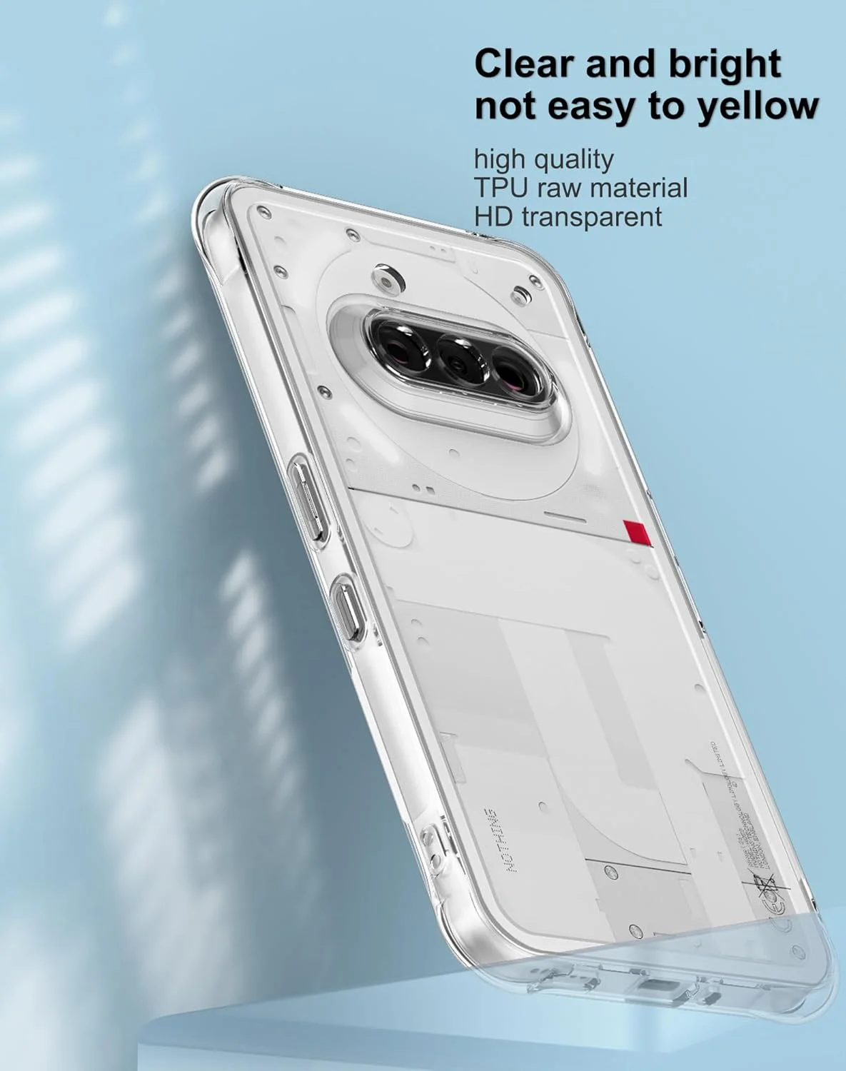 کاور شفاف Foluu برای Nothing Phone (3a) - کاور سیلیکونی TPU نازک، مقاوم در برابر خراش با گوشه های تقویت شده برای Nothing Phone (3a) 2025