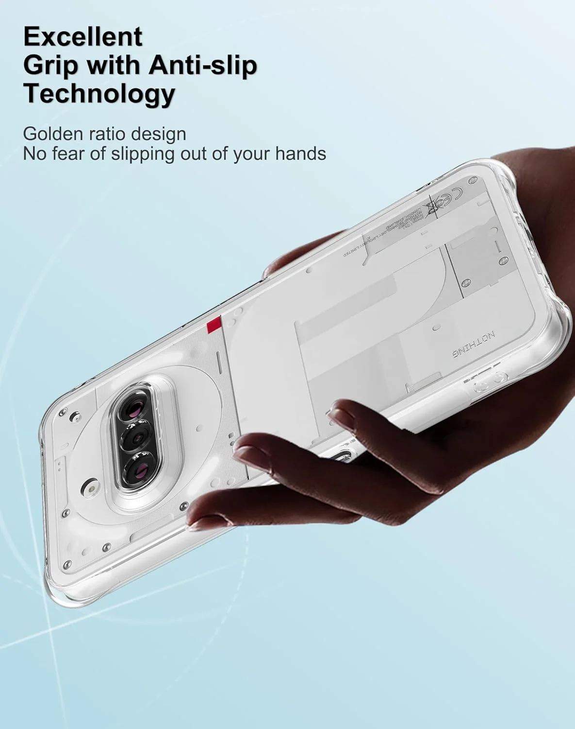 کاور شفاف Foluu برای Nothing Phone (3a) - کاور سیلیکونی TPU نازک، مقاوم در برابر خراش با گوشه های تقویت شده برای Nothing Phone (3a) 2025